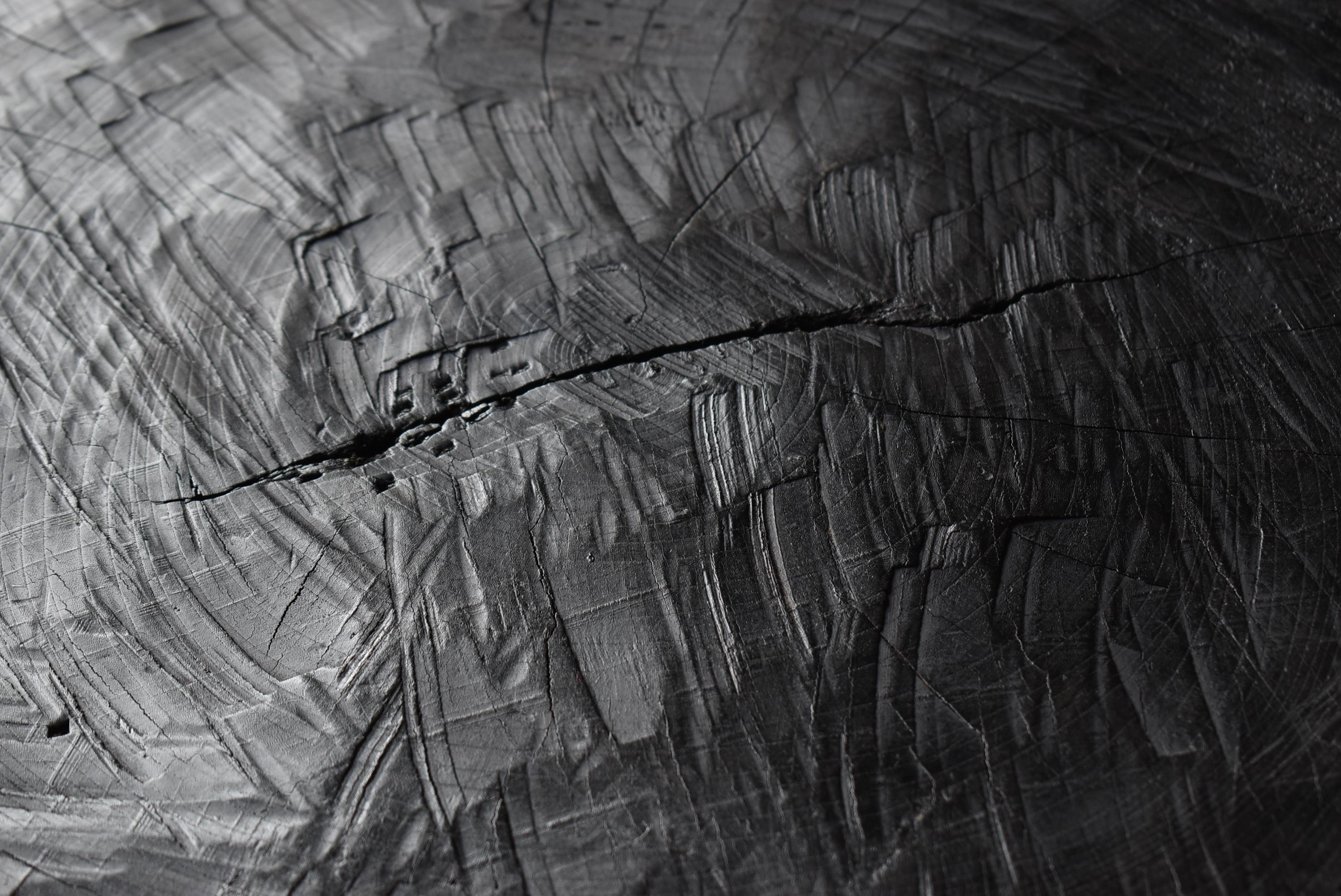 Japanese Antique Large Primitive Coffee Table 1860s-1900s / Black Wabi Sabi For Sale 8