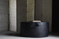 Grande table basse primitive japonaise ancienne 1860s-1900s / Black Wabi Sabi