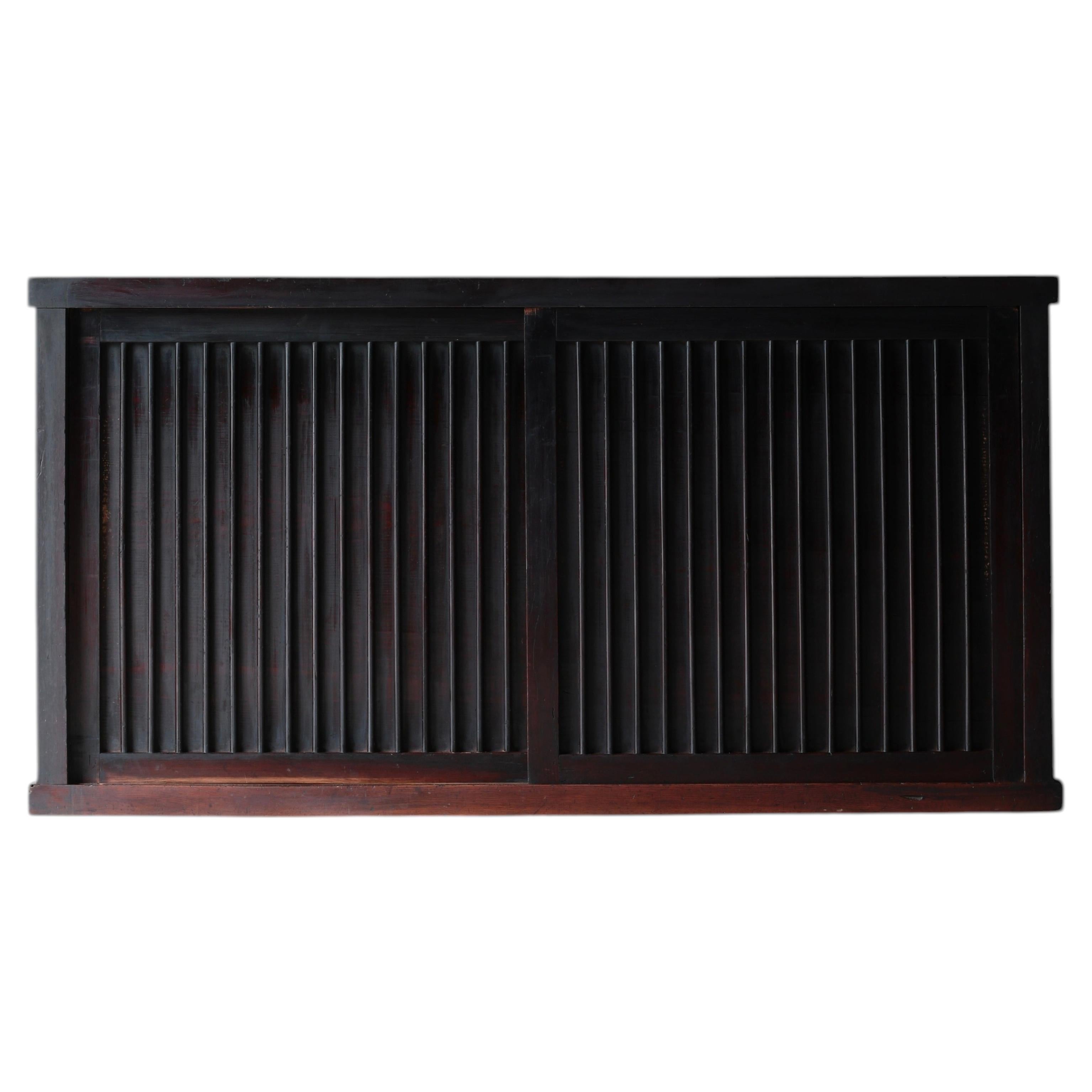 Japanese Antique Large Slim Black Tansu / Sideboard / 1868-1912s / Wabi-sabi