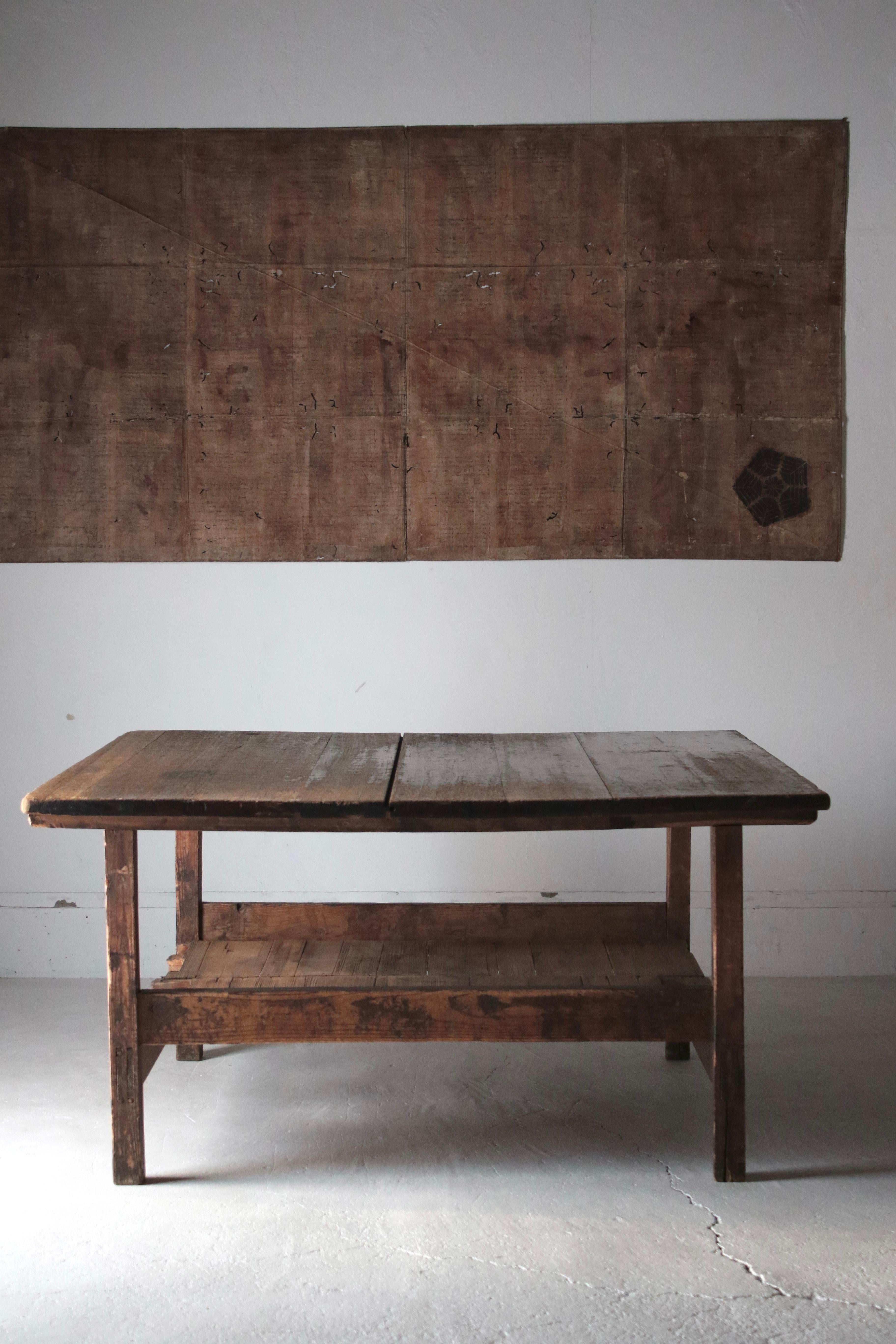 Japanese Antique Large Table / Exhibition Table / 1912-1950s Wabi-sabi In Good Condition For Sale In Iwate-gun Shizukuishi-cho, Iwate Prefecture
