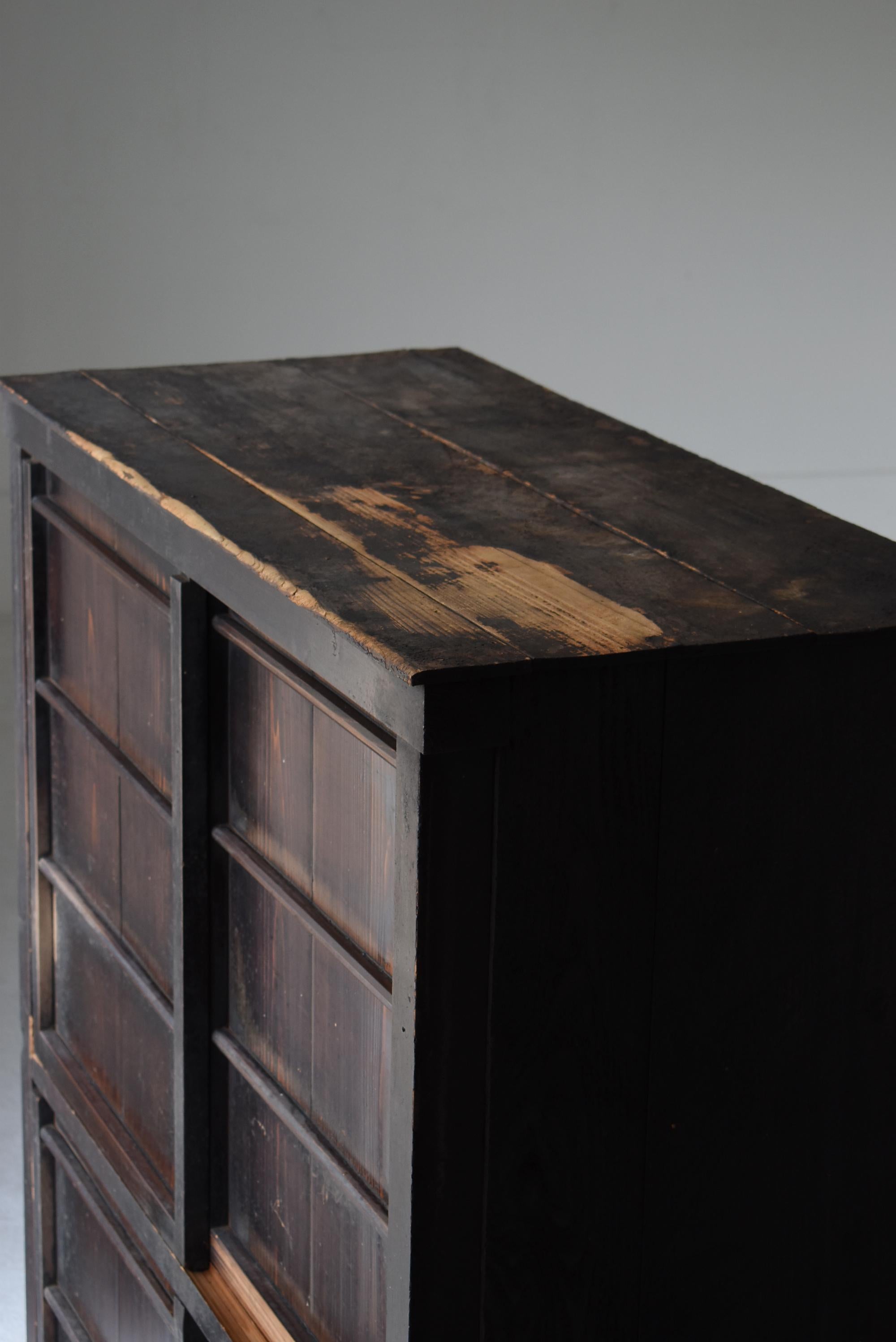 Antico Tansu giapponese di grandi dimensioni del 1860-1900 / Armadio Cabinet Wabi Sabi in vendita 6