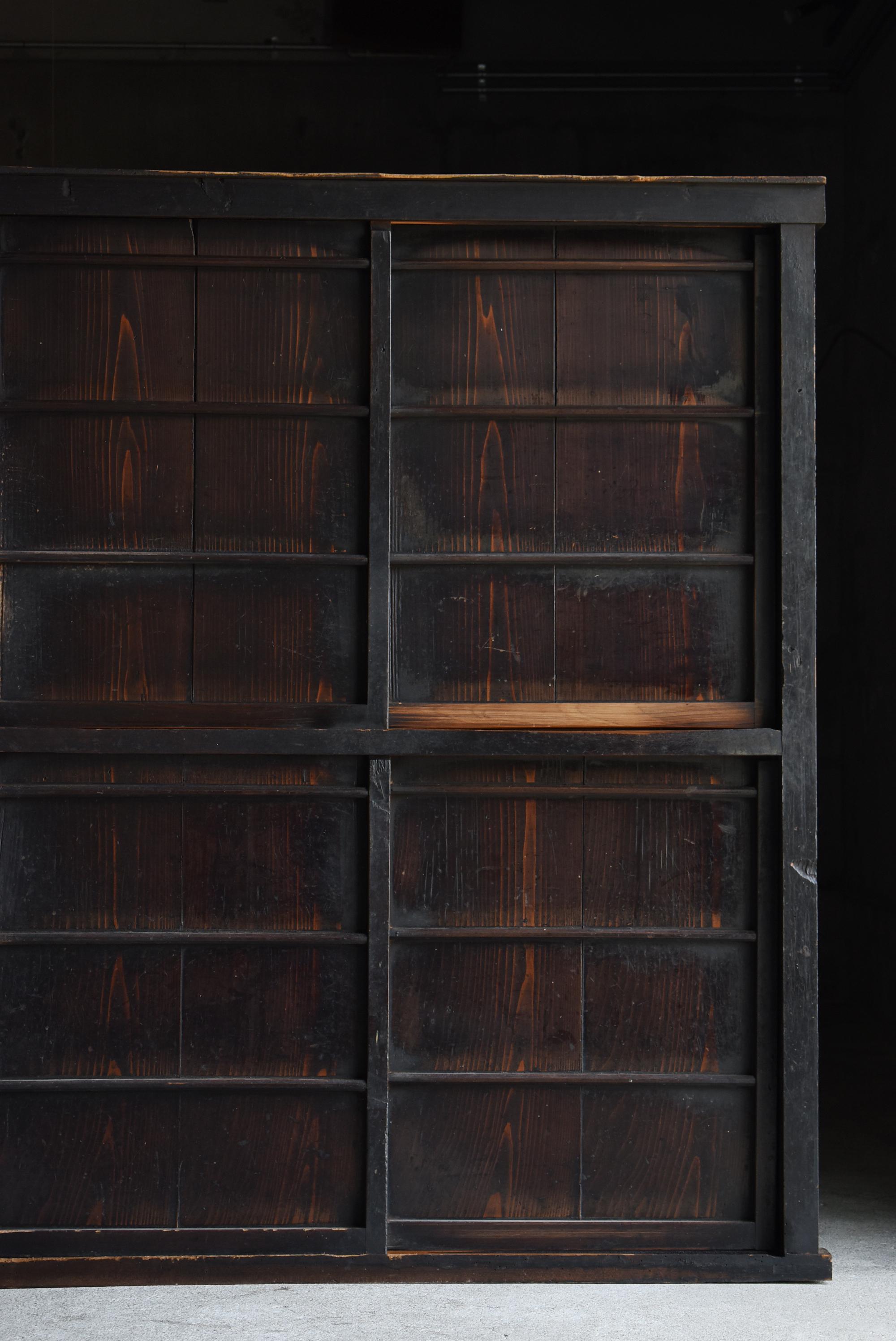 Antico Tansu giapponese di grandi dimensioni del 1860-1900 / Armadio Cabinet Wabi Sabi in vendita 9