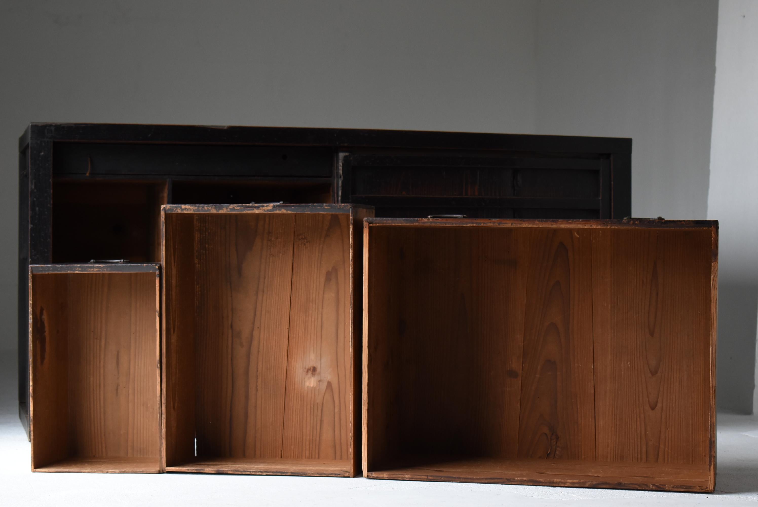 Japanese Antique Large Tansu 1860s-1900s / Sideboard Wabi Sabi 3