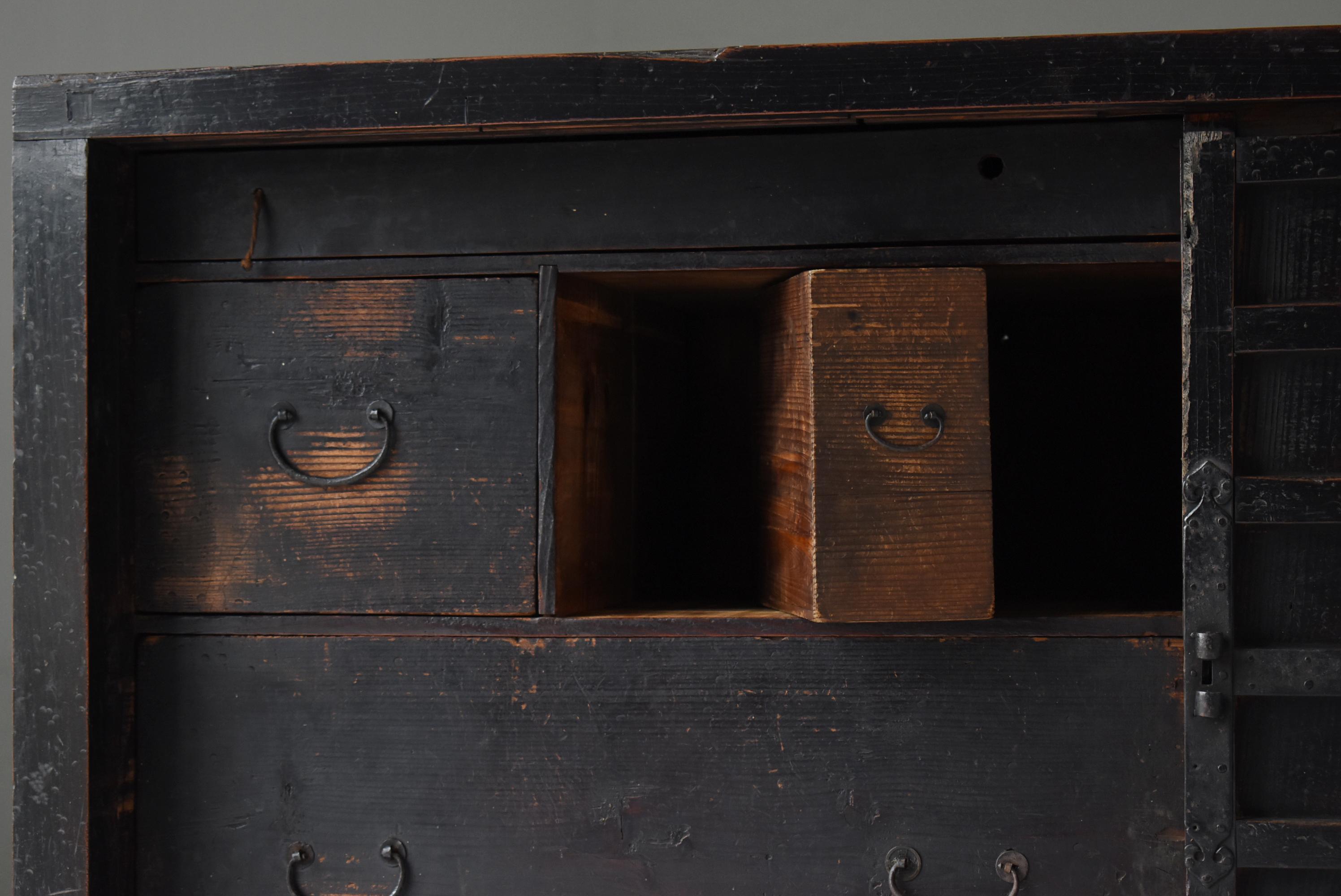 Japanese Antique Large Tansu 1860s-1900s / Sideboard Wabi Sabi 4