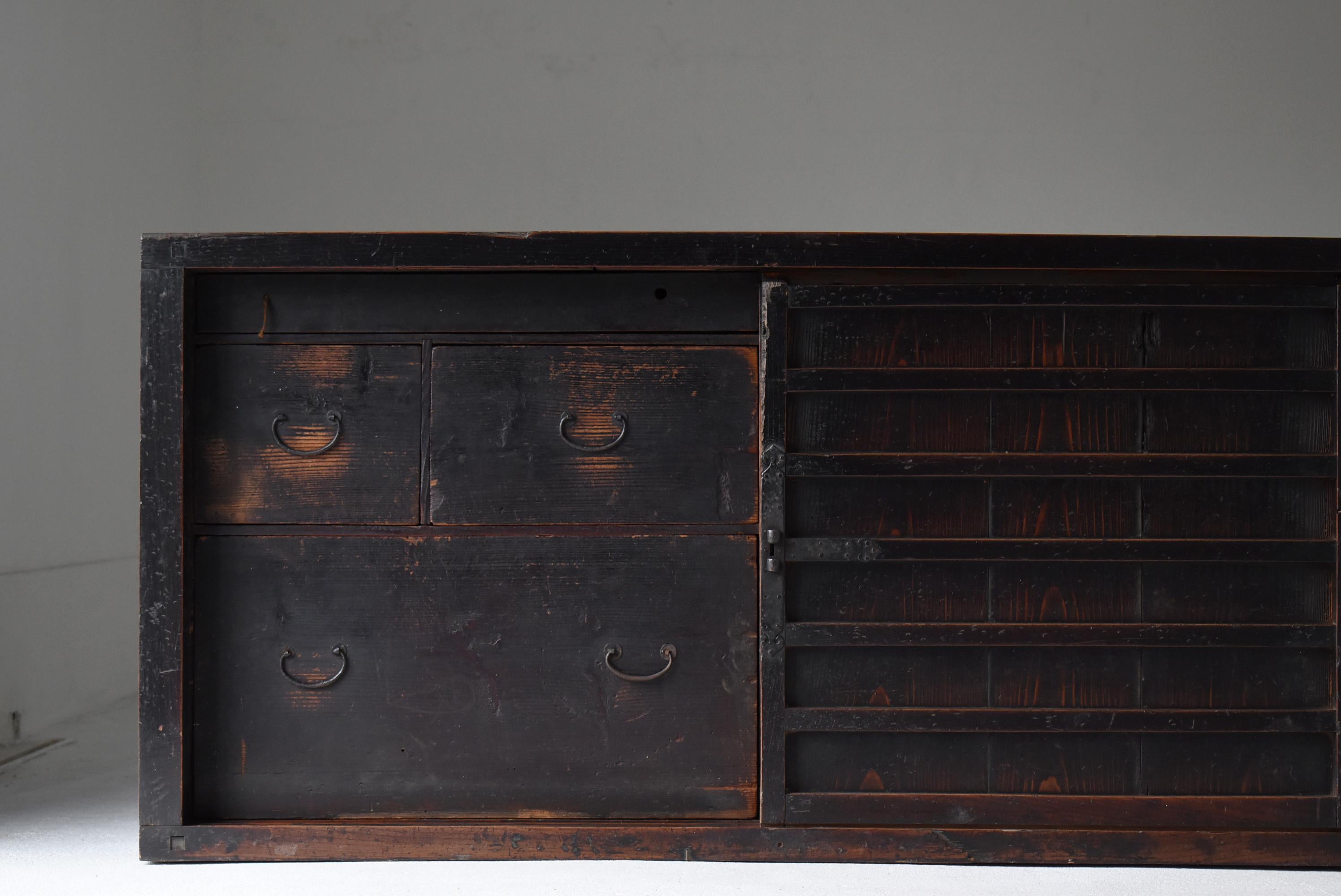 Japanese Antique Large Tansu 1860s-1900s / Sideboard Wabi Sabi 2
