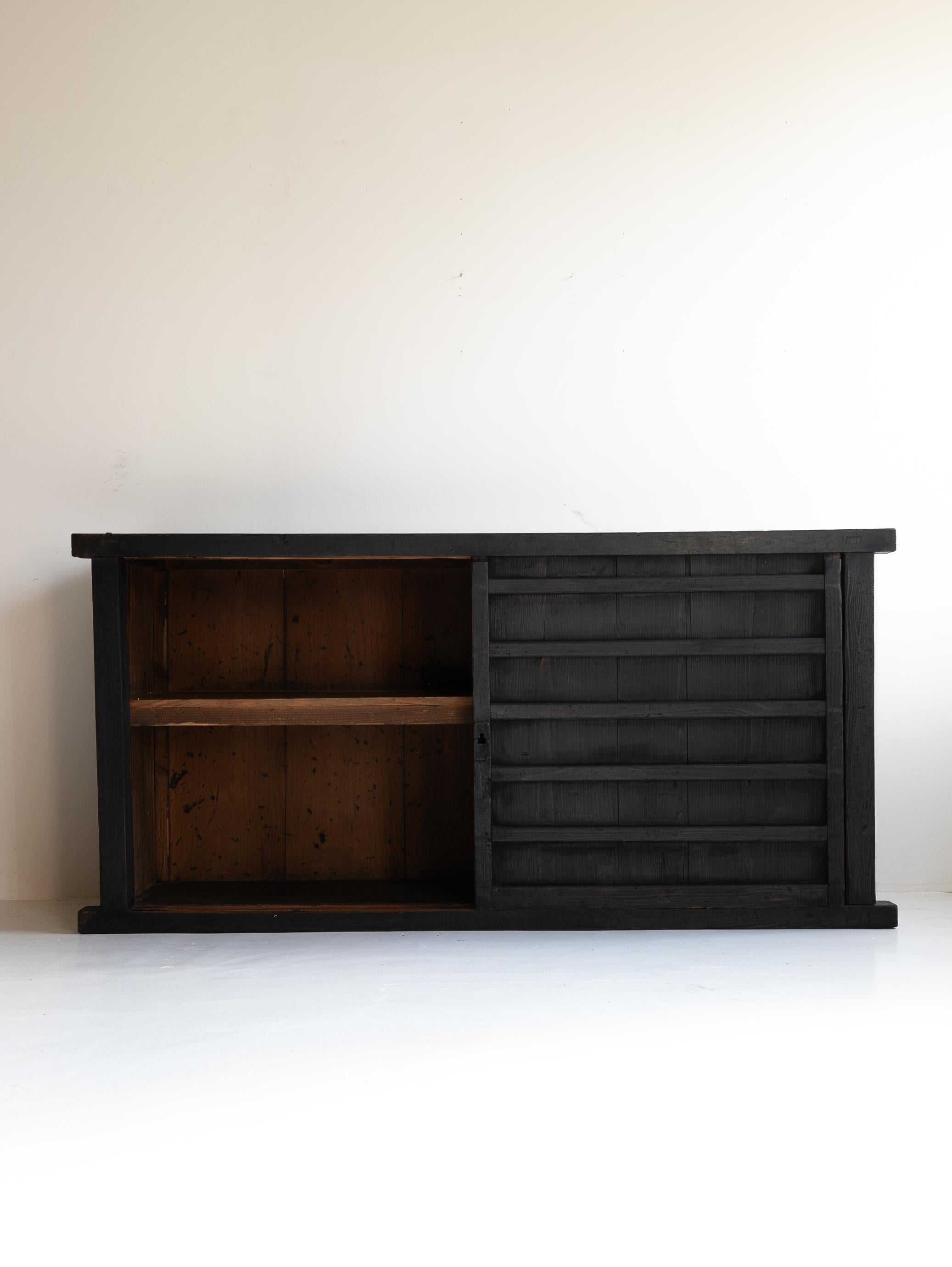 Japanned Japanese Antique Rare Large Tansu 1860s-1900s / Sideboard Wabisabi