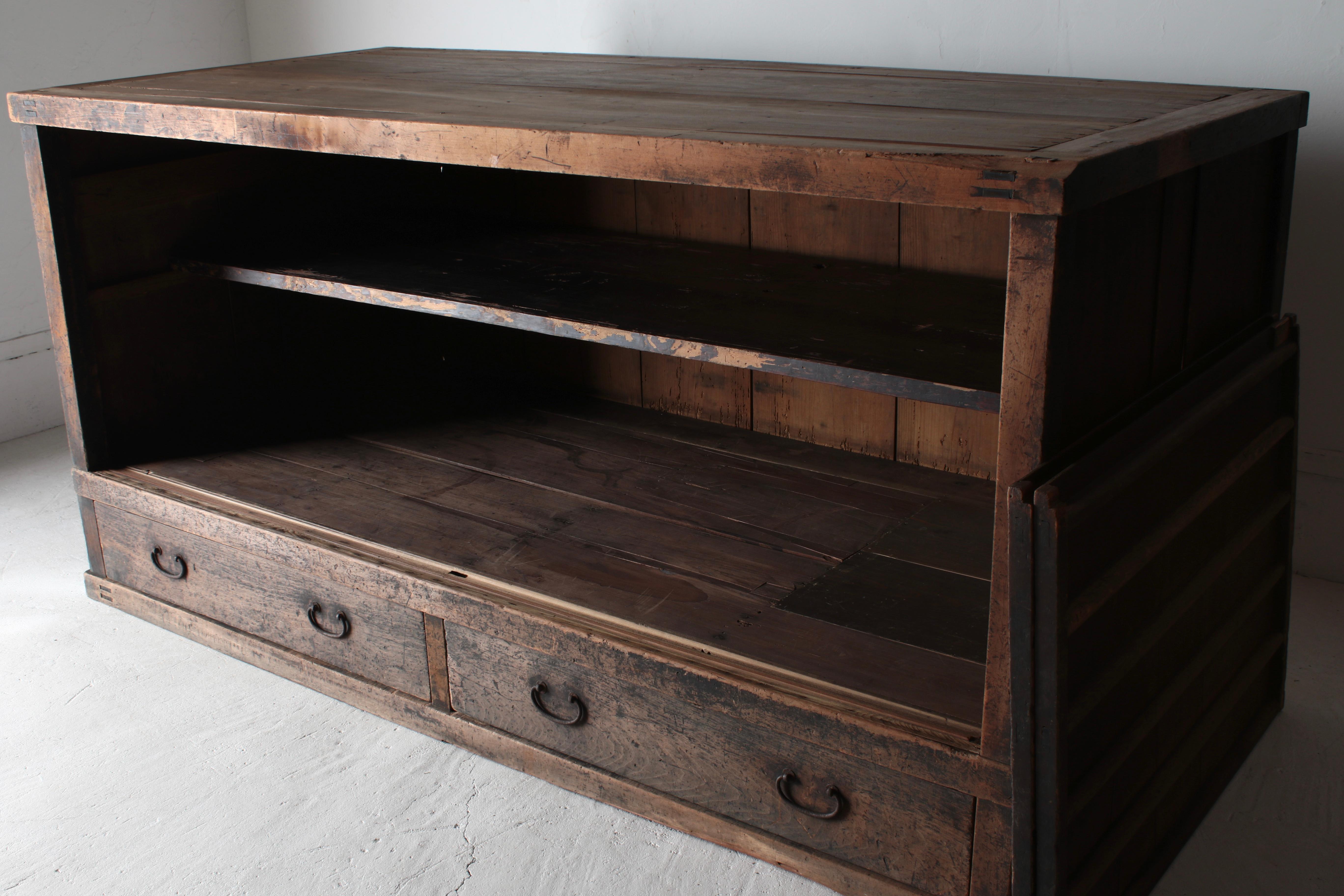 Japanese Antique Large Tansu / Cabinet Sideboard / 1868-1912s Wabi-sabi 9