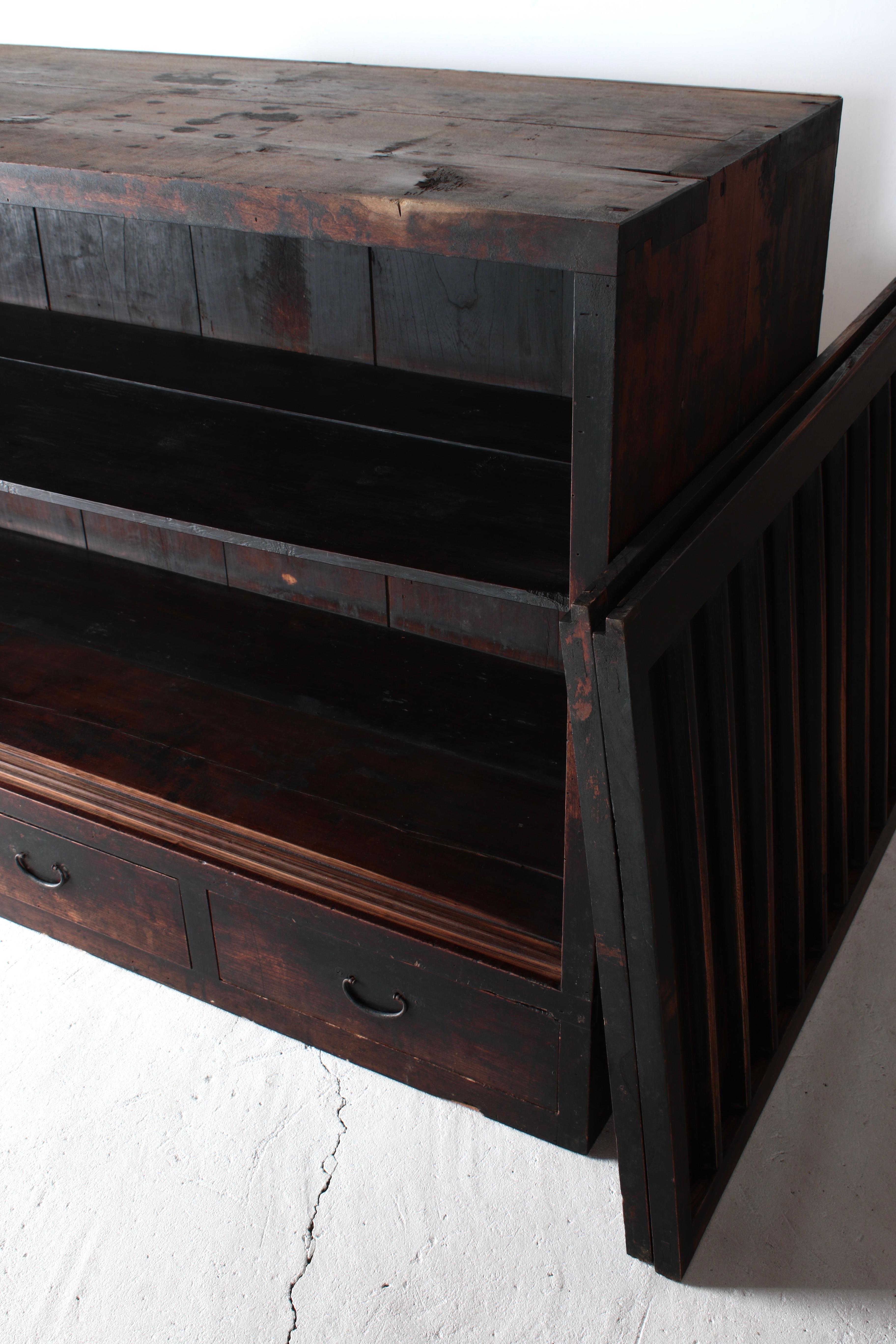 Japanese Antique Large Tansu / Cabinet Sideboard / 1868-1912s Wabi-sabi For Sale 12
