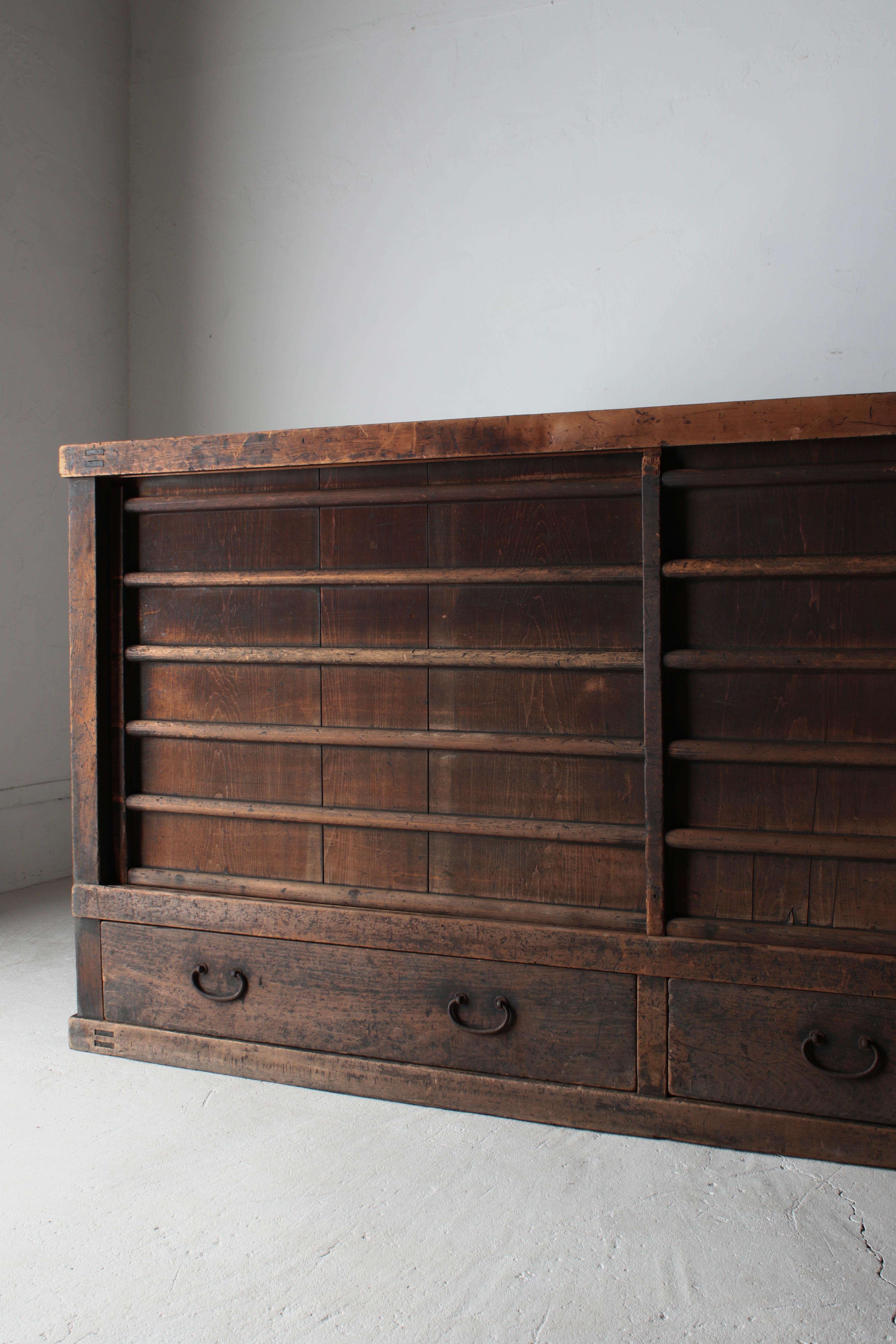 Woodwork Japanese Antique Large Tansu / Cabinet Sideboard / 1868-1912s Wabi-sabi