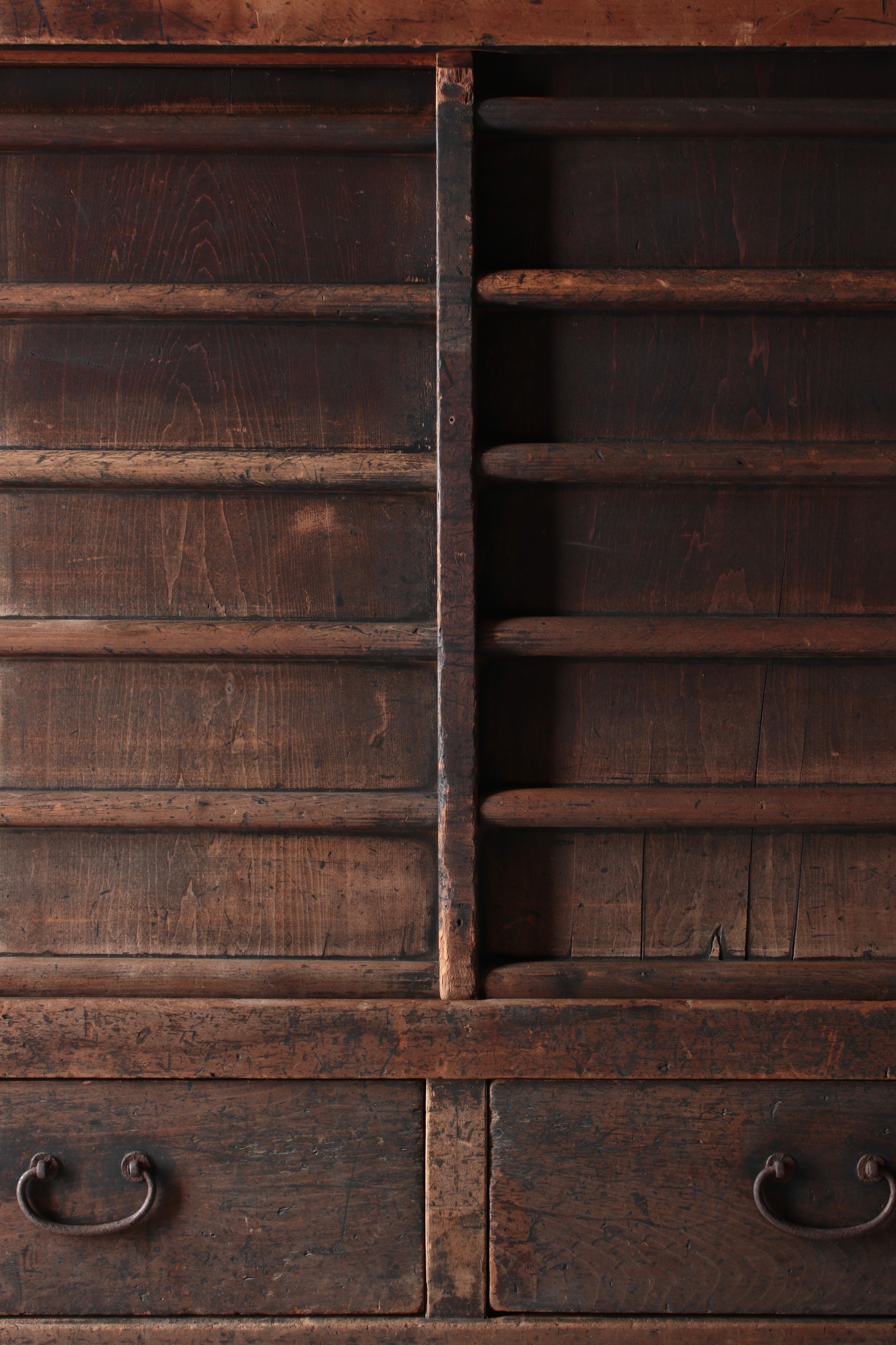 Cedar Japanese Antique Large Tansu / Cabinet Sideboard / 1868-1912s Wabi-sabi