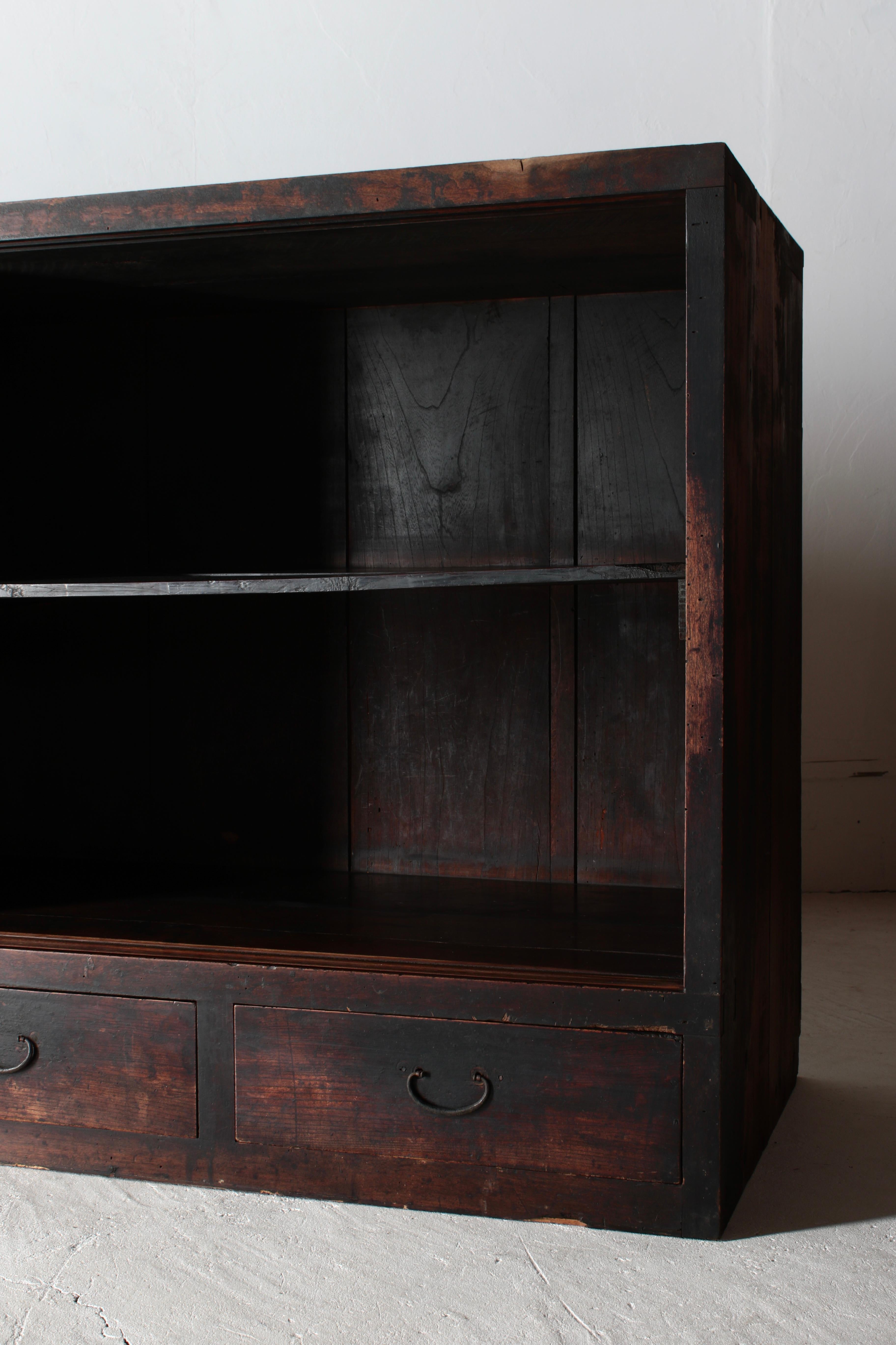 Cedar Japanese Antique Large Tansu / Cabinet Sideboard / 1868-1912s Wabi-sabi For Sale