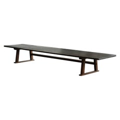 Japanese antique large wooden low table/1868-1920/cool long table/Mingei