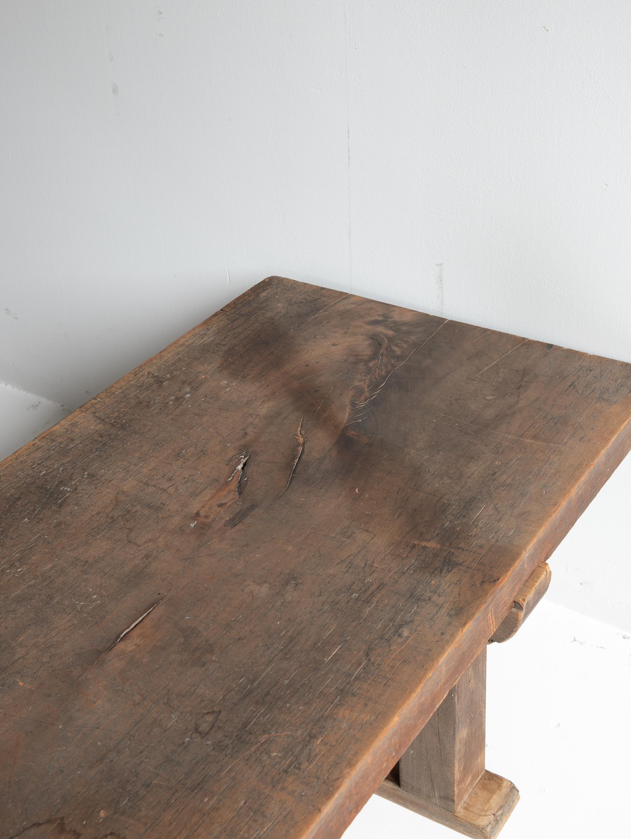 Japanese antique large wooden low table/1868-1920/long table/Mingei en vente 6