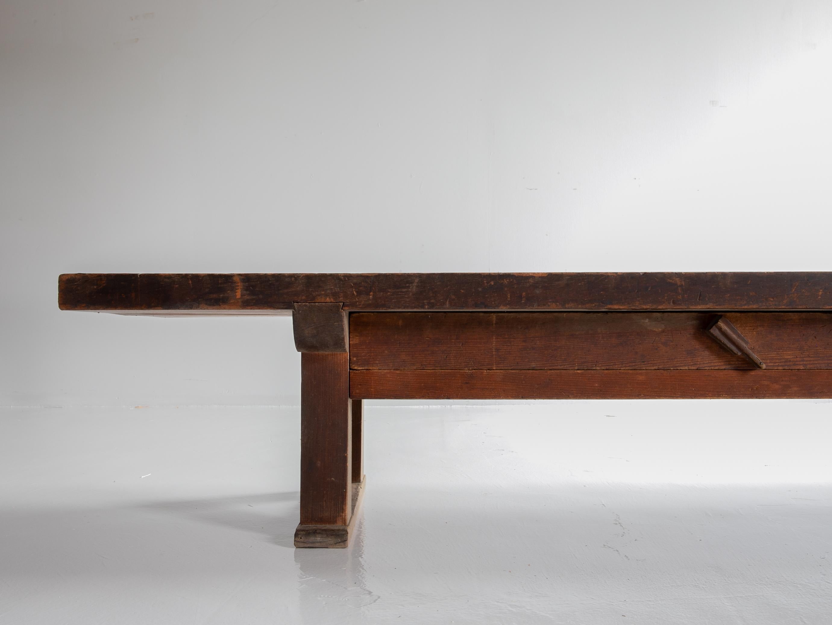 Japonais Japanese antique large wooden low table/1868-1920/long table/Mingei en vente