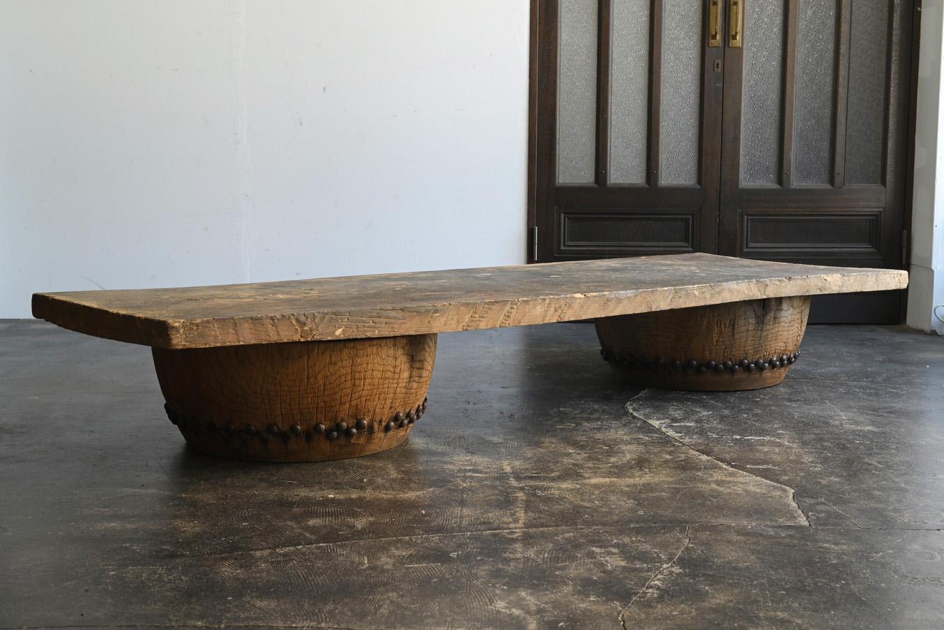 Japanischer antiker großer niedriger japanischer antiker Holztisch / 1868 bis 1920 / Wabi-sabi-Sofatisch 5