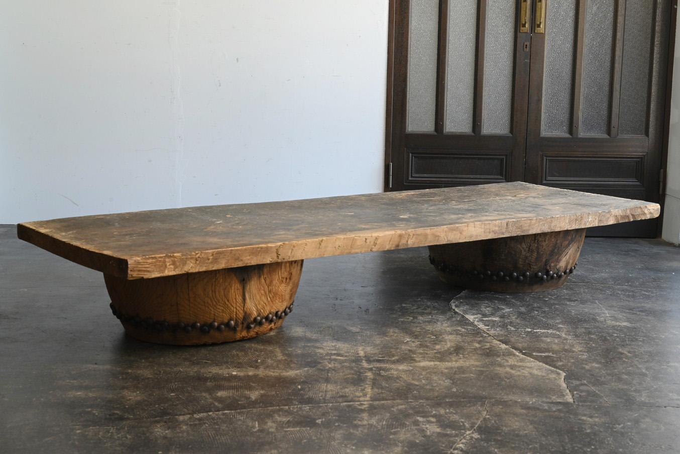 Japanischer antiker großer niedriger japanischer antiker Holztisch / 1868 bis 1920 / Wabi-sabi-Sofatisch 7