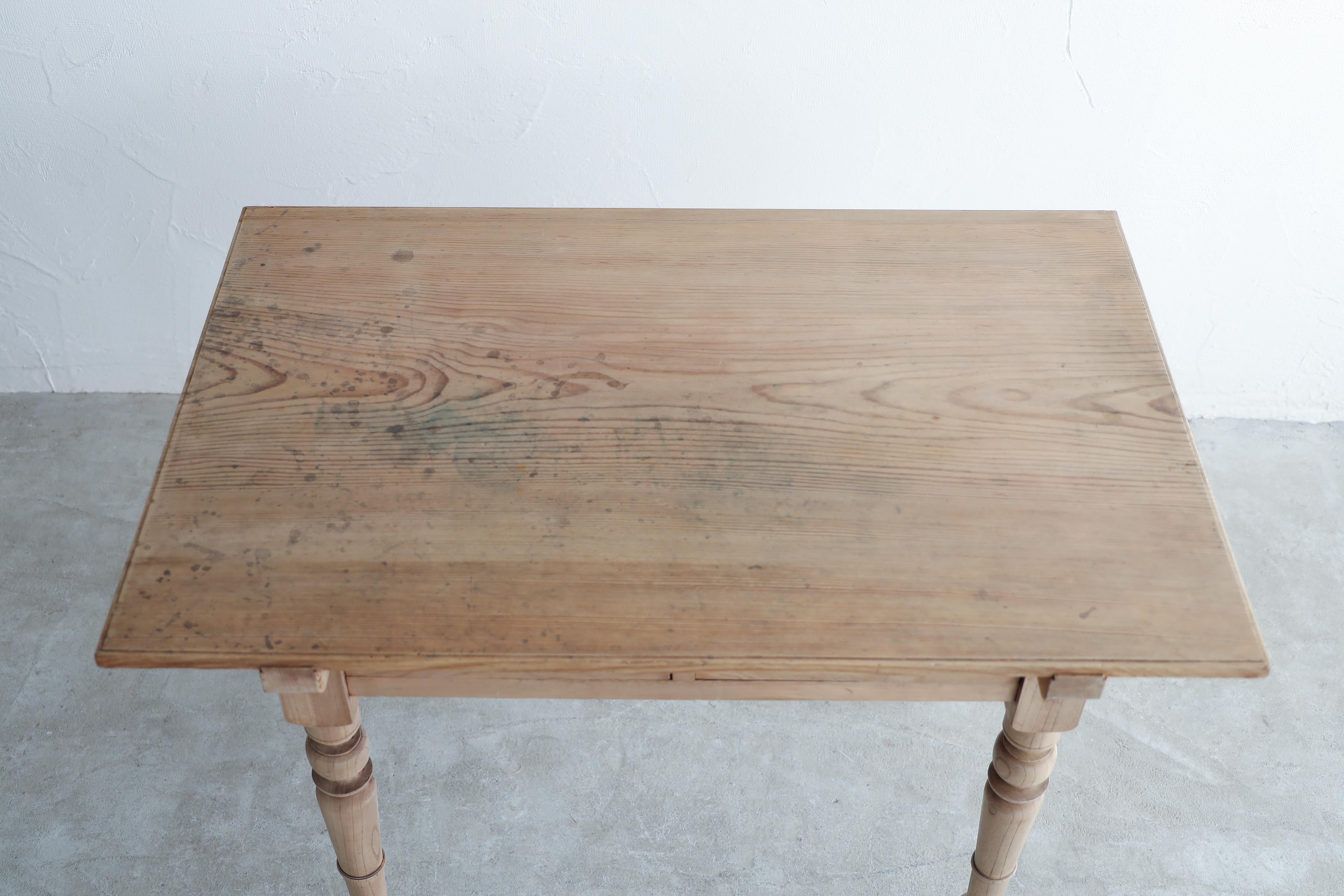 20th Century Japanese Antique Lathe-leg desk, table, Wabi-sabi, Japandi For Sale