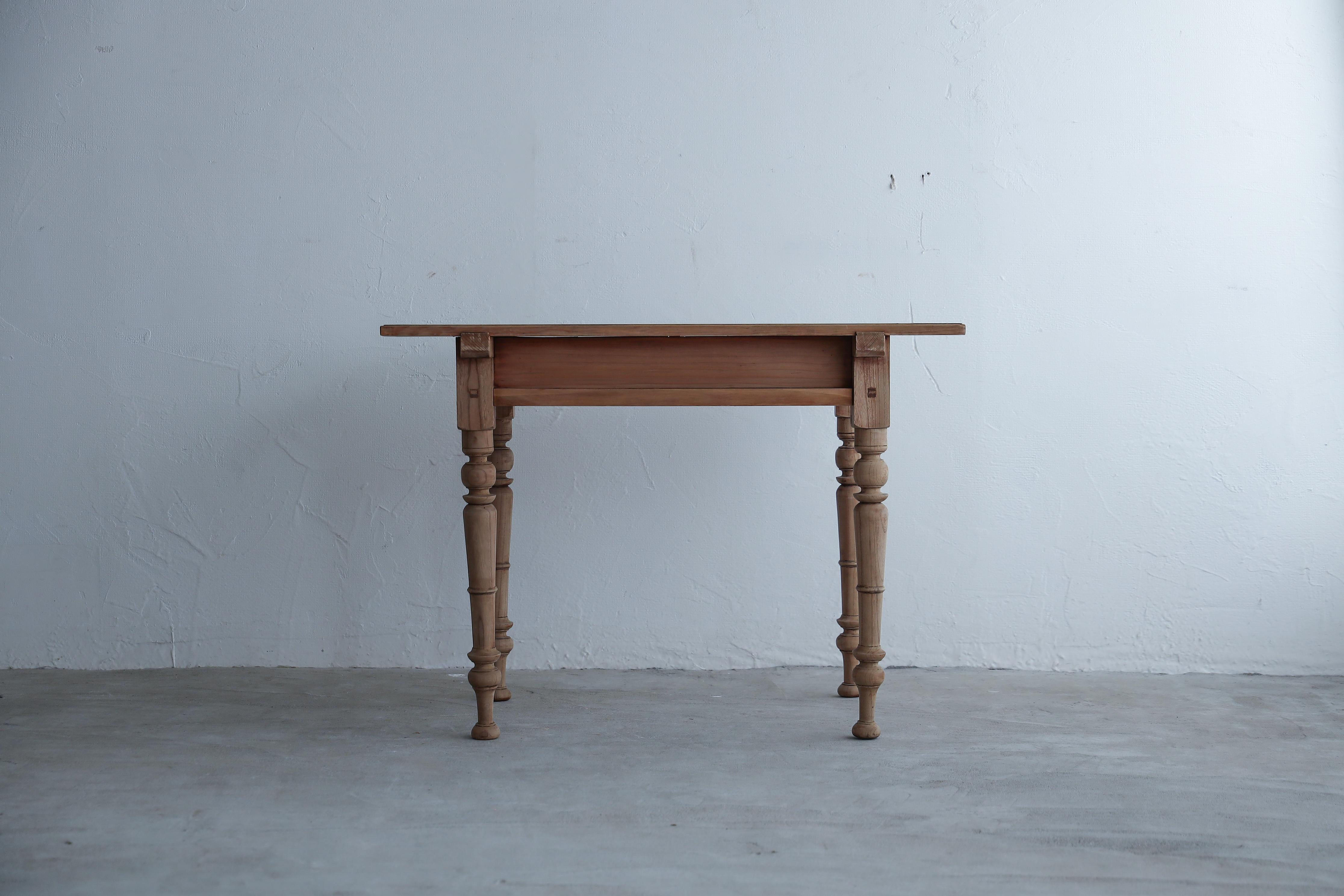 Japanese Antique Lathe-leg desk, table, Wabi-sabi, Japandi For Sale 2