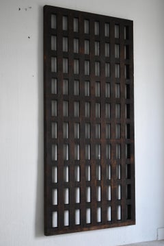 Japanese Antique Lattice Door 1860s-1900s / Abstract Art Wabi Sabi Mingei