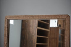 Antique Mirror giapponese in legno di Lauan, anni '40-'50, Japandi Wabi-Sabi