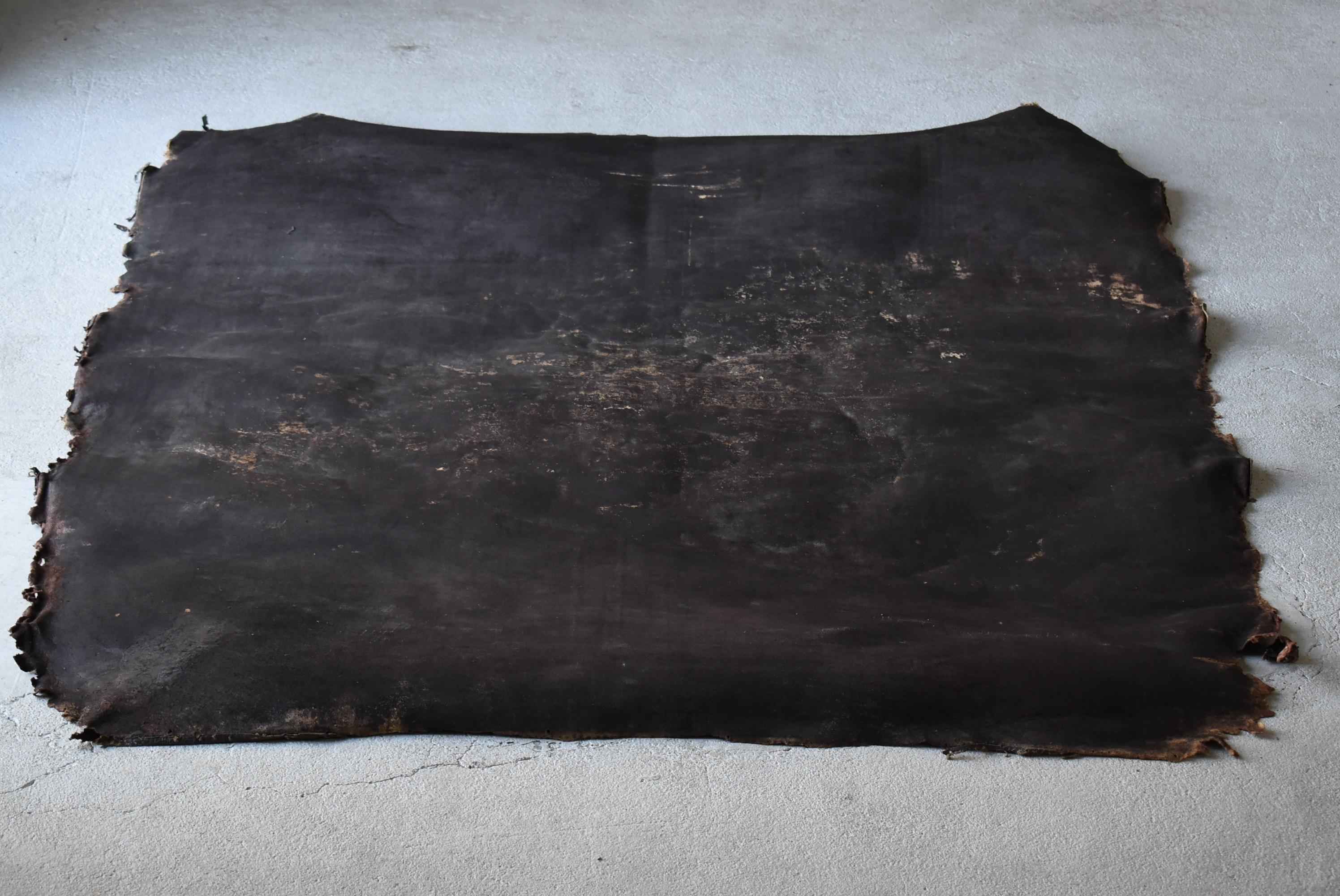 Japanese Antique Leather Rug 1800s-1900s/Abstract Art Wabisabi Art 7