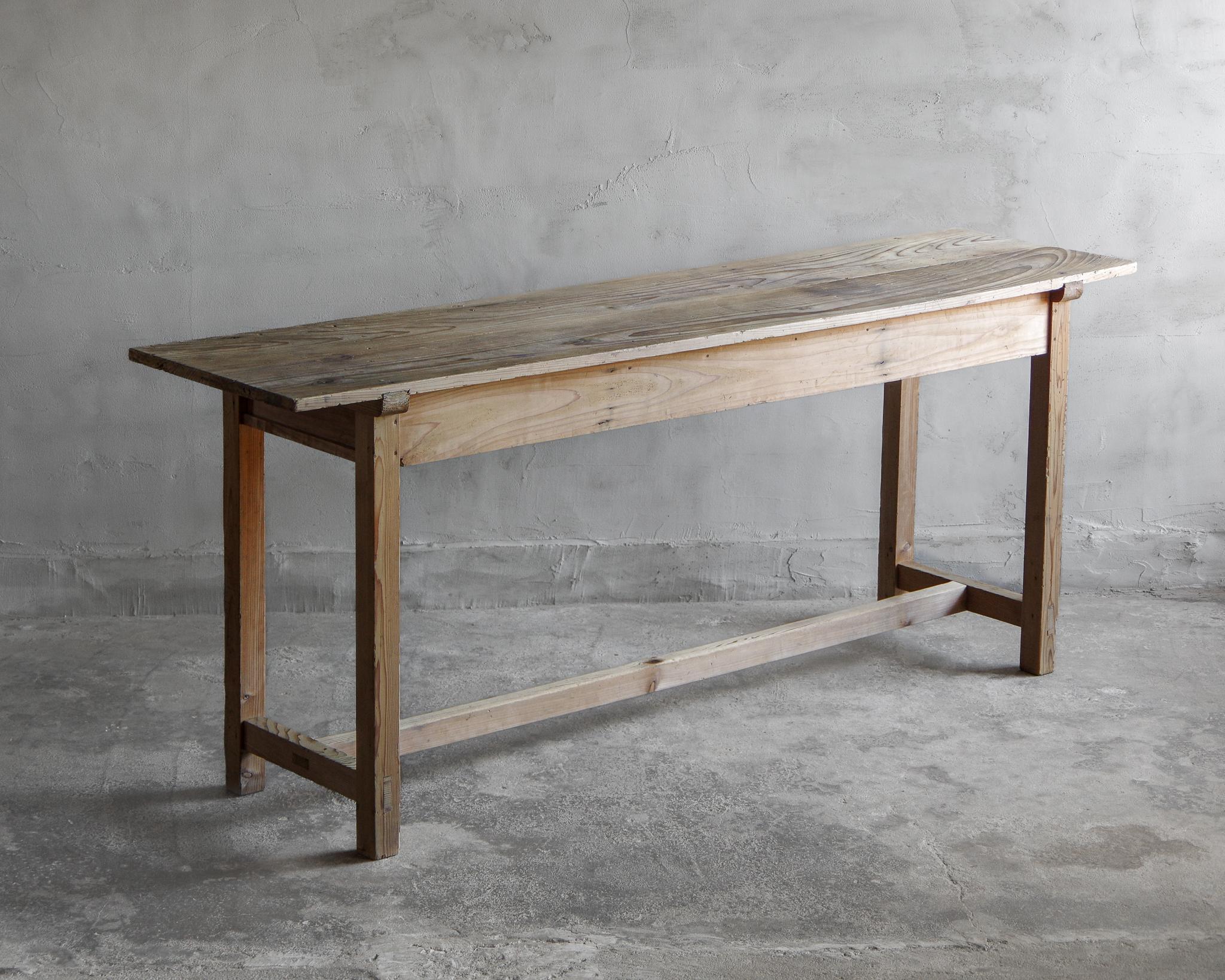 Woodwork Japanese antique long desk / table , very rare, Taisho period（1920's ）Wabi-Sabi