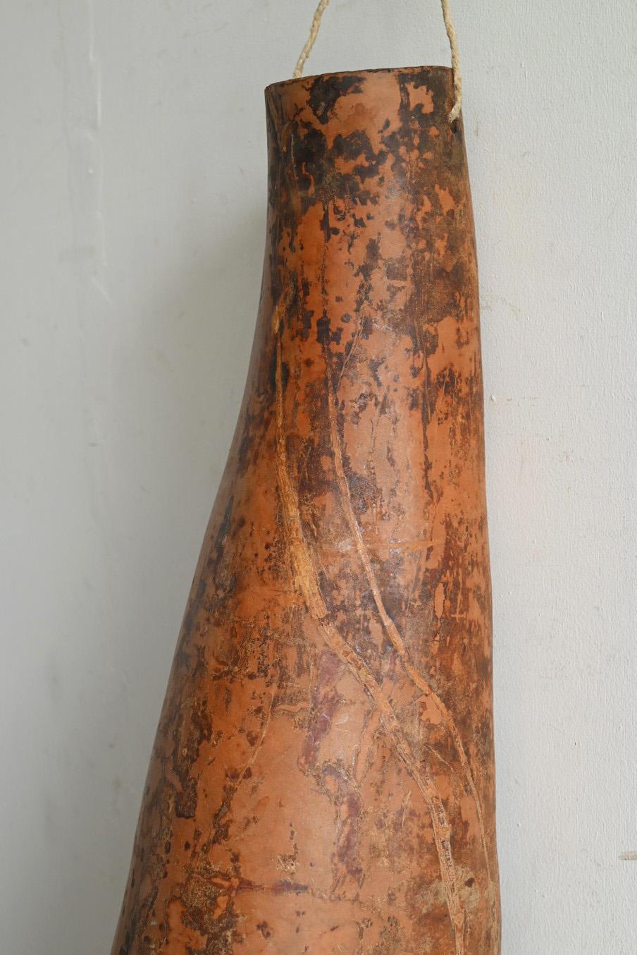 Jarrón japonés antiguo de flores de calabaza larga/1868-1920/objeto colgante de pared en venta 1