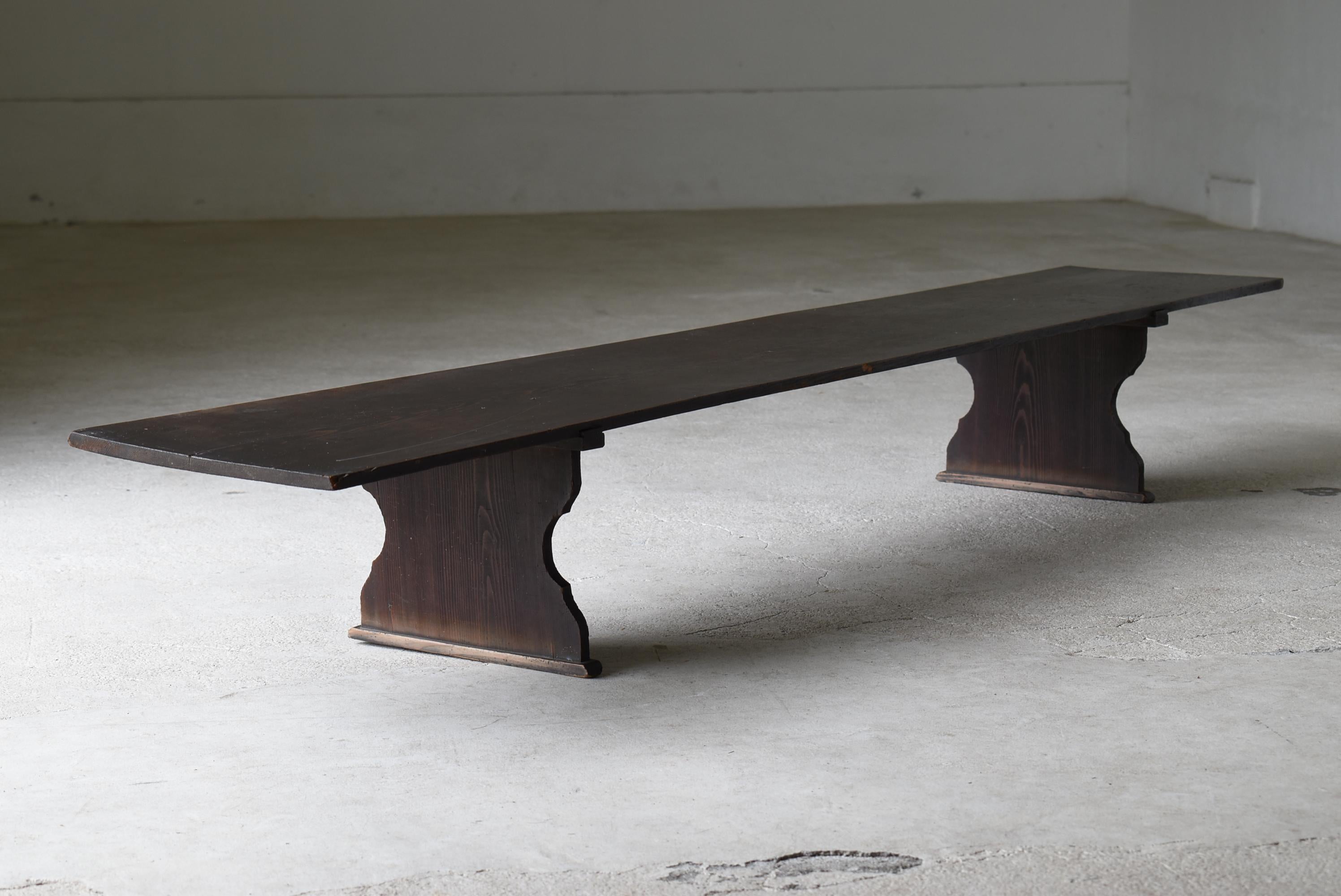Japanese Antique Long Low Table 1860s-1920s / Sofa Table Wabi Sabi 5