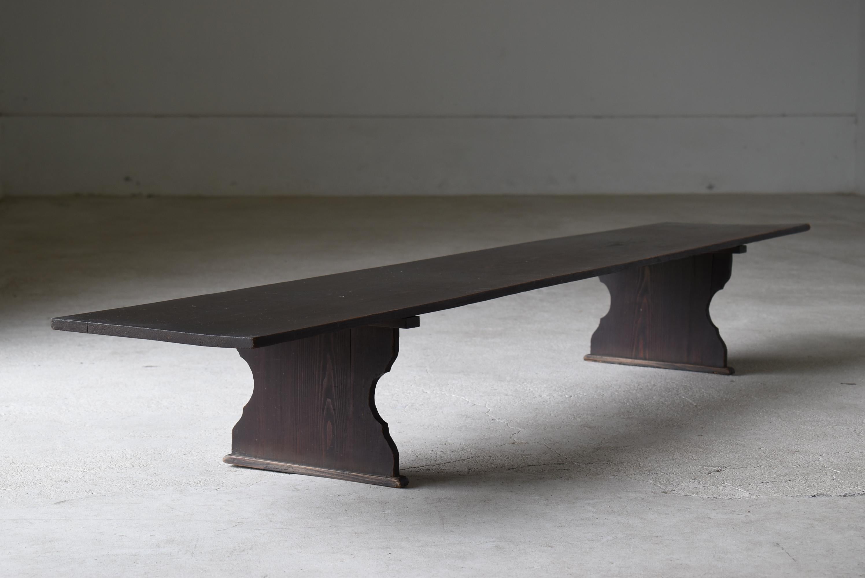 20th Century Japanese Antique Long Low Table 1860s-1920s / Sofa Table Wabi Sabi
