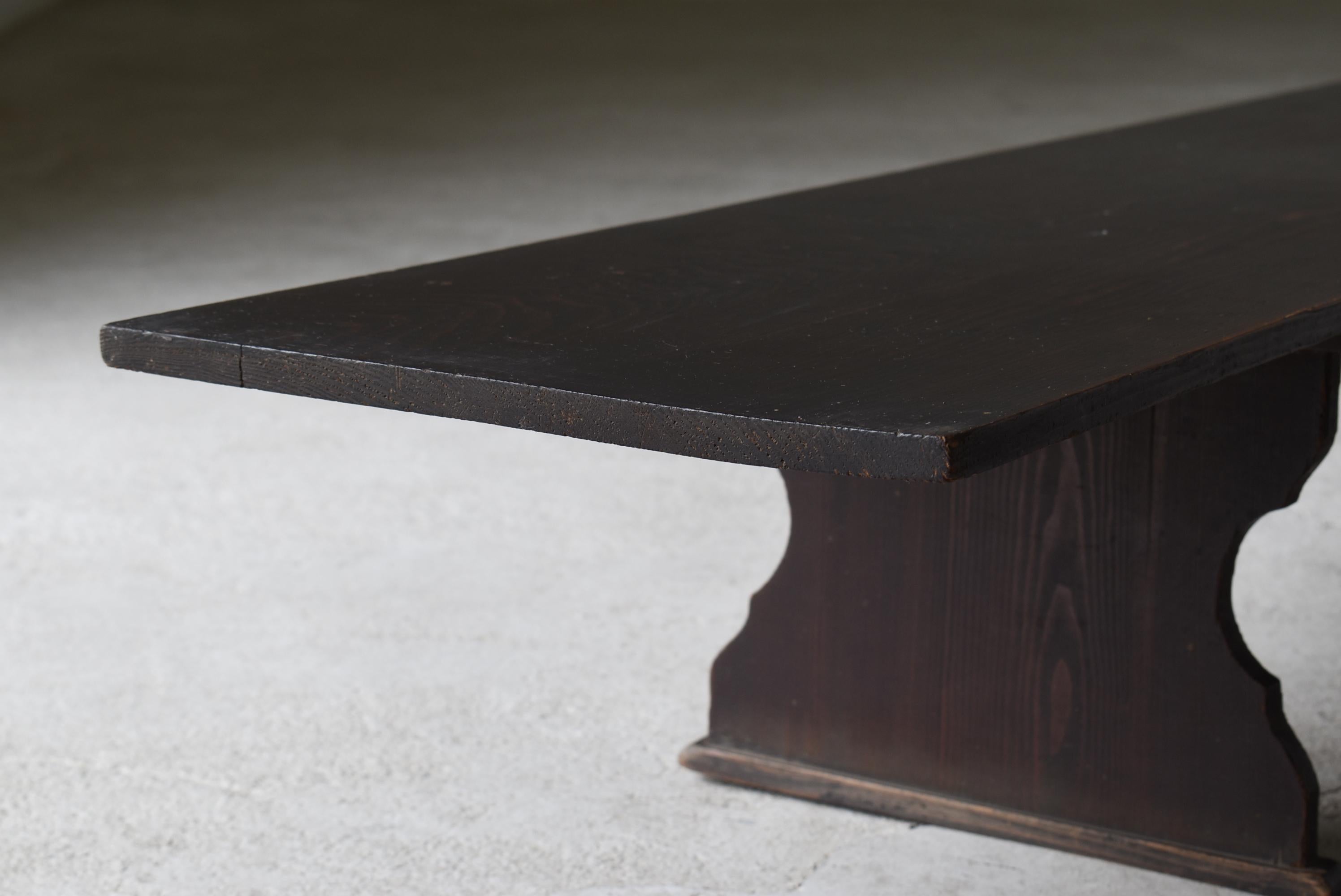 Cedar Japanese Antique Long Low Table 1860s-1920s / Sofa Table Wabi Sabi