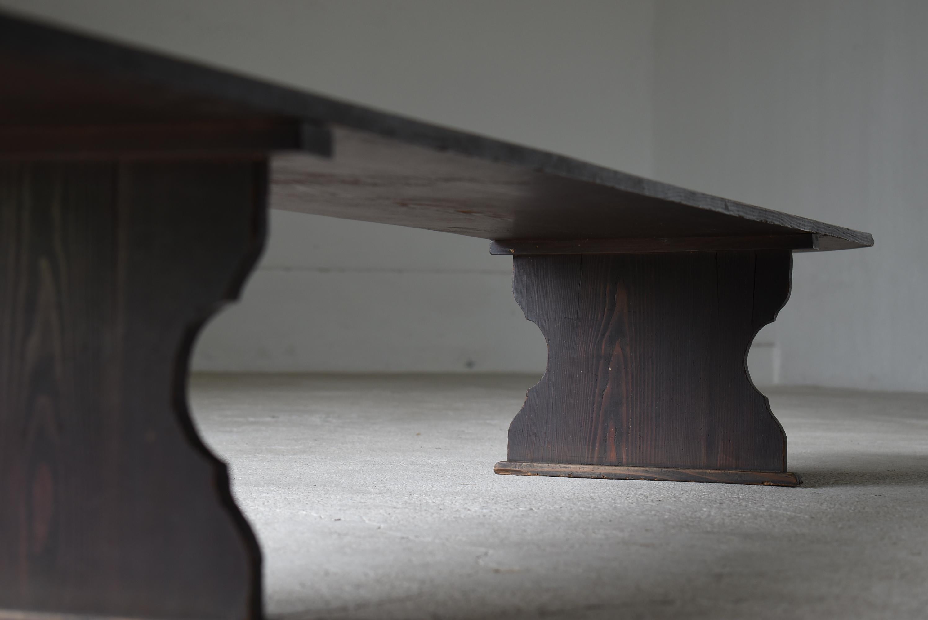 Japanese Antique Long Low Table 1860s-1920s / Sofa Table Wabi Sabi 1