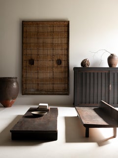 Japanese antique long wooden low table/1868-1920/simple design sofa table