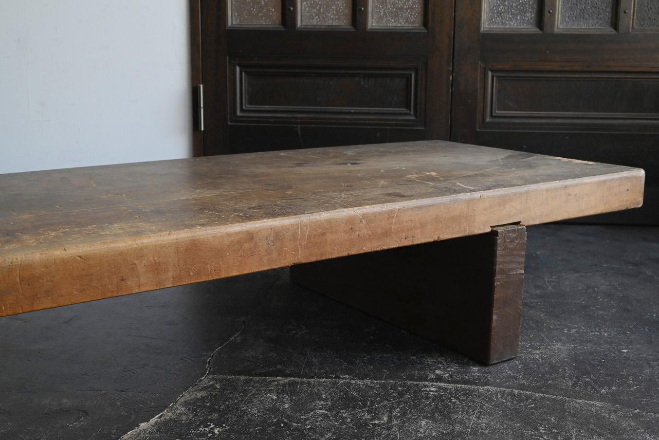 Japanischer antiker langer niedriger Holztisch/1868-1920/einfacher Sofatisch im Zustand „Gut“ im Angebot in Sammu-shi, Chiba