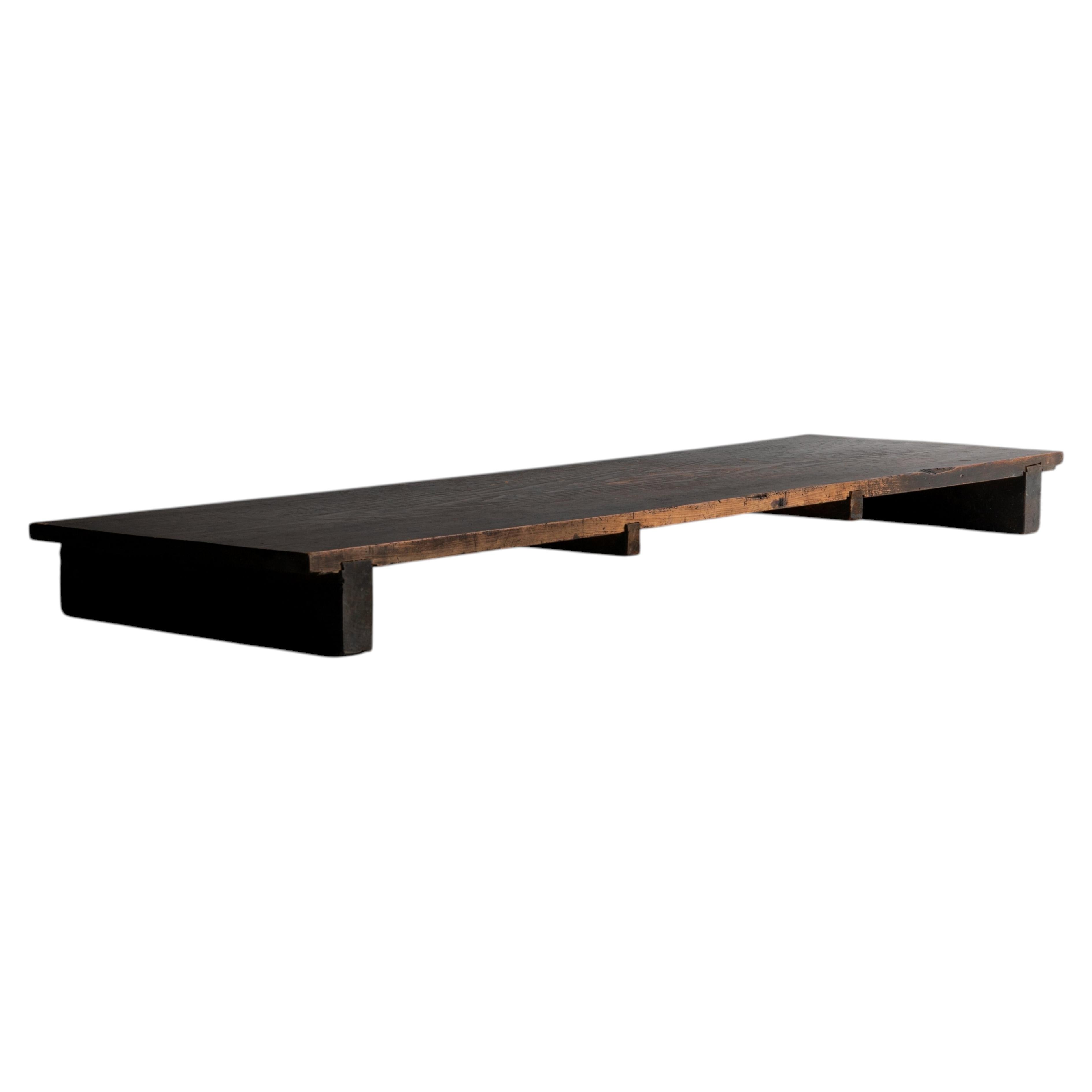 Japanese antique long wooden low table/1868-1920/simple design sofa table