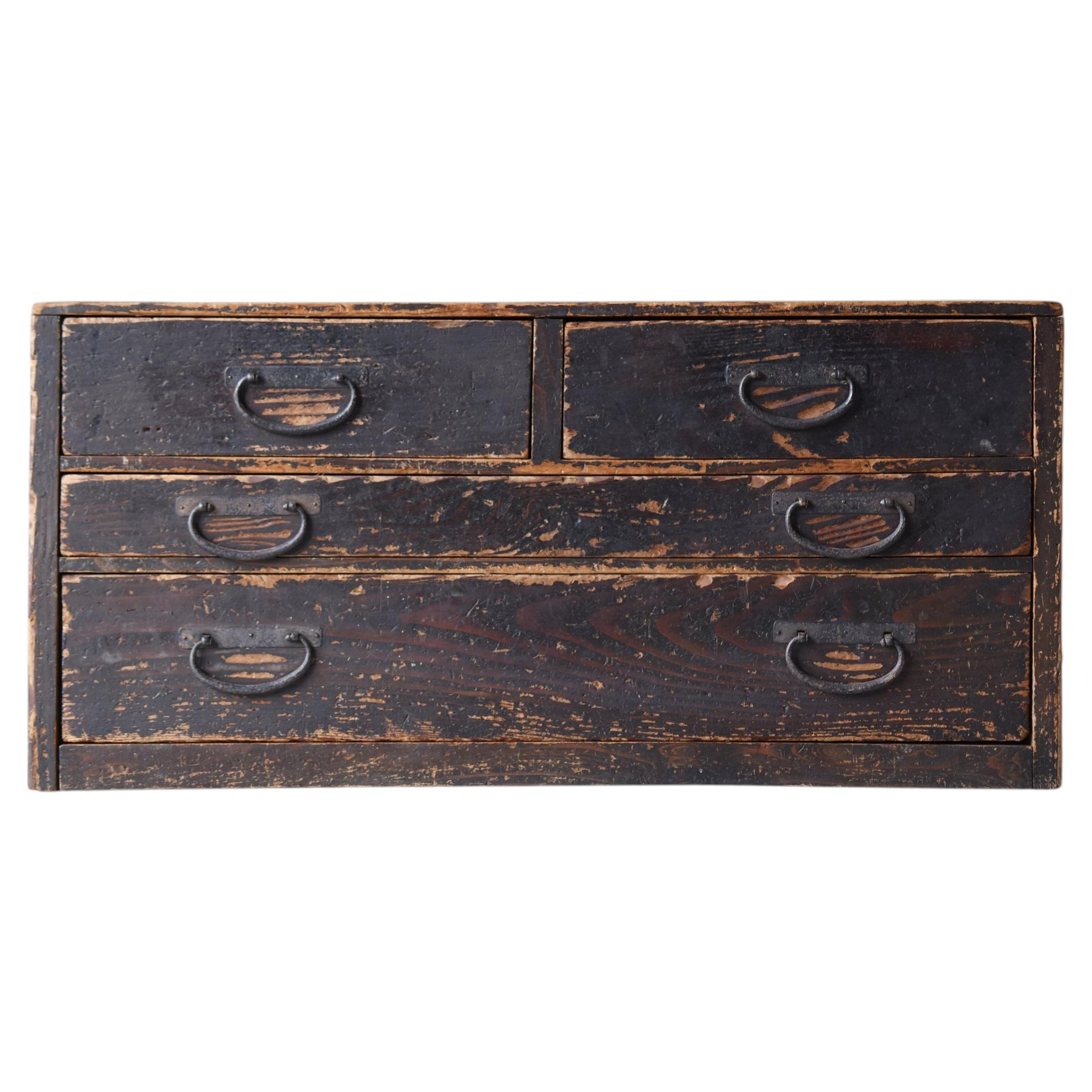 Japanese Antique Low Board 1860s-1920s / Drawer Chest Nightstand Wabi-Sabi