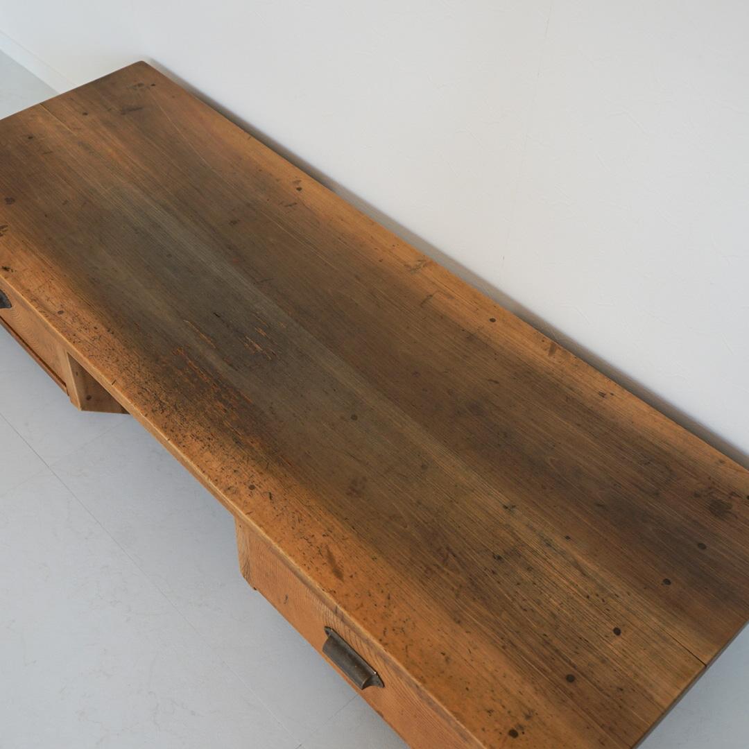 Japanese antique Low board 1937 Cutting table Solid wood Wabi-Sabi  In Good Condition In Chiba-Shi, JP