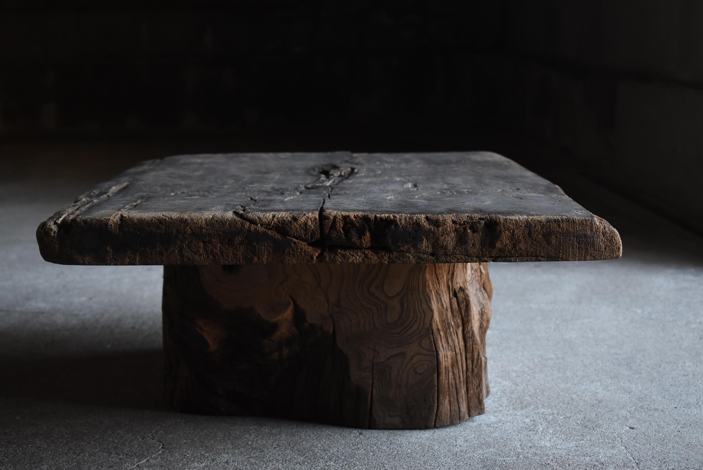 Japanese Antique Low Table 1860s-1900s / Primitive Sofa Table Wabi Sabi  9