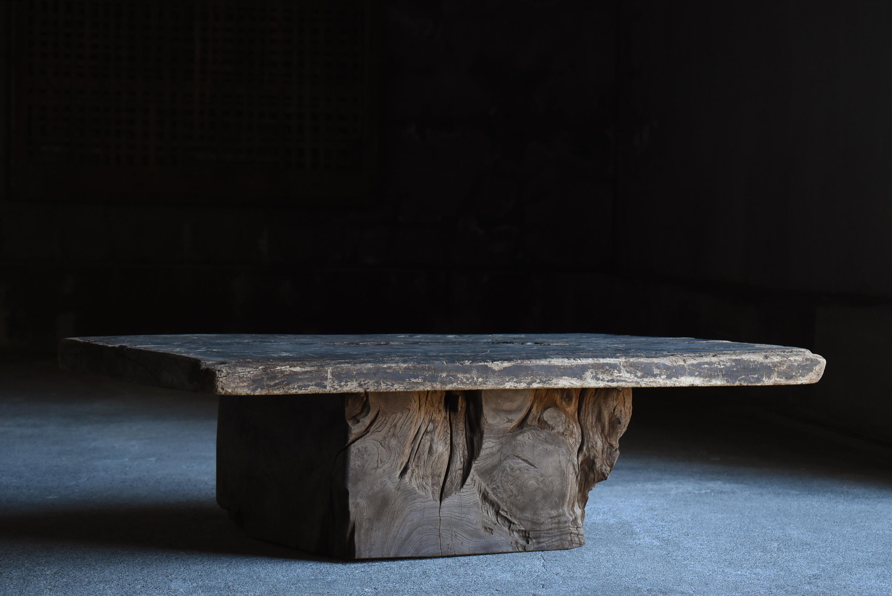 Japanese Antique Low Table 1860s-1900s / Primitive Sofa Table Wabi Sabi  3