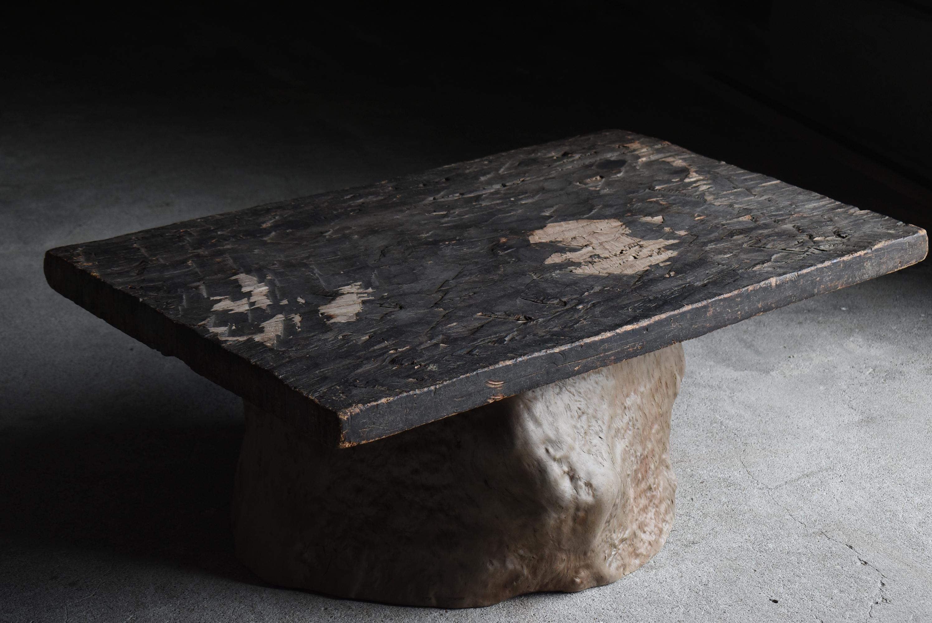 Travail du bois Table basse ancienne japonaise 1860s-1900s / Side Table Sofa Table Wabisabi