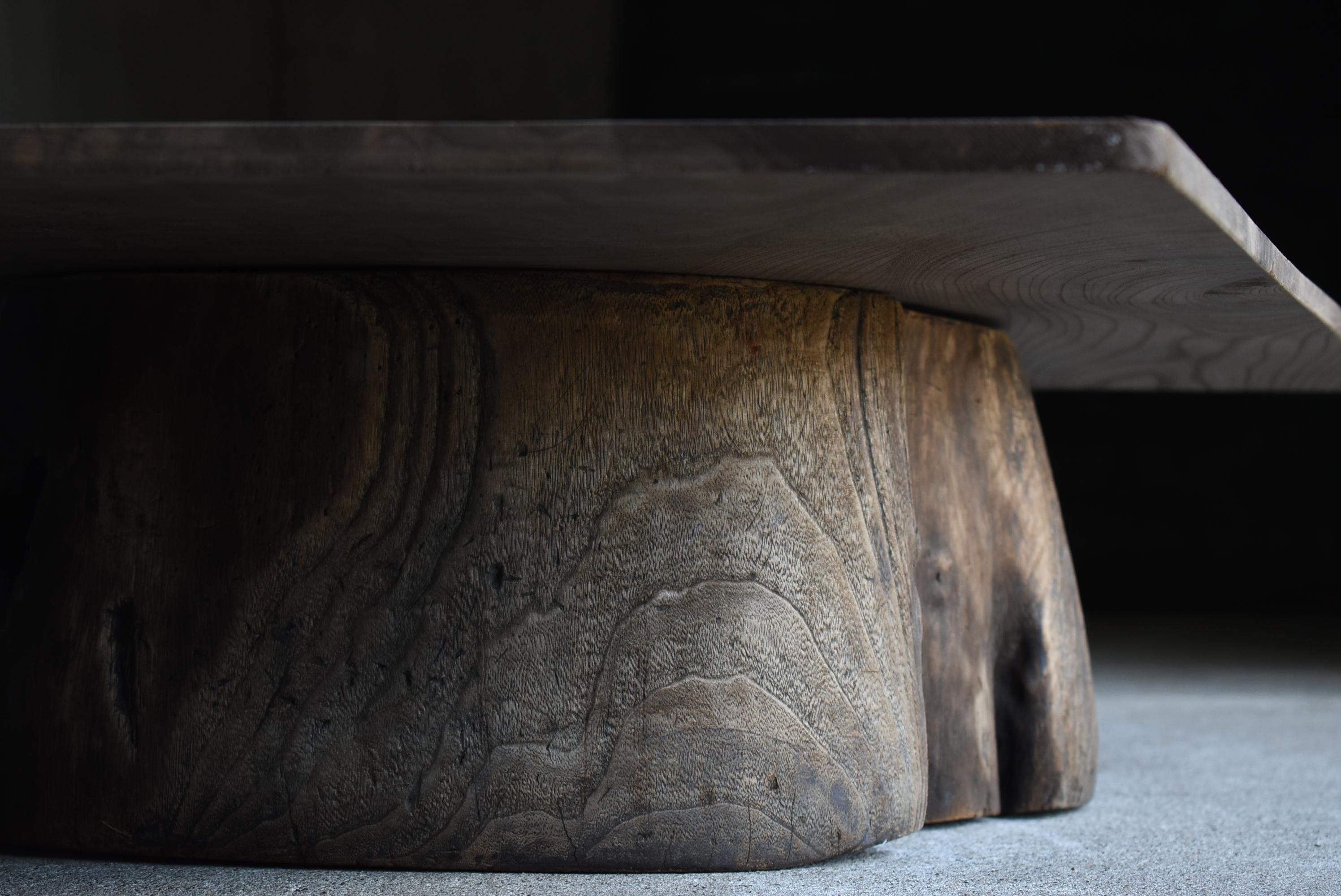 Wood Japanese Antique Low Table 1860s-1900s / Sofa Table Primitive Wabi Sabi Mingei
