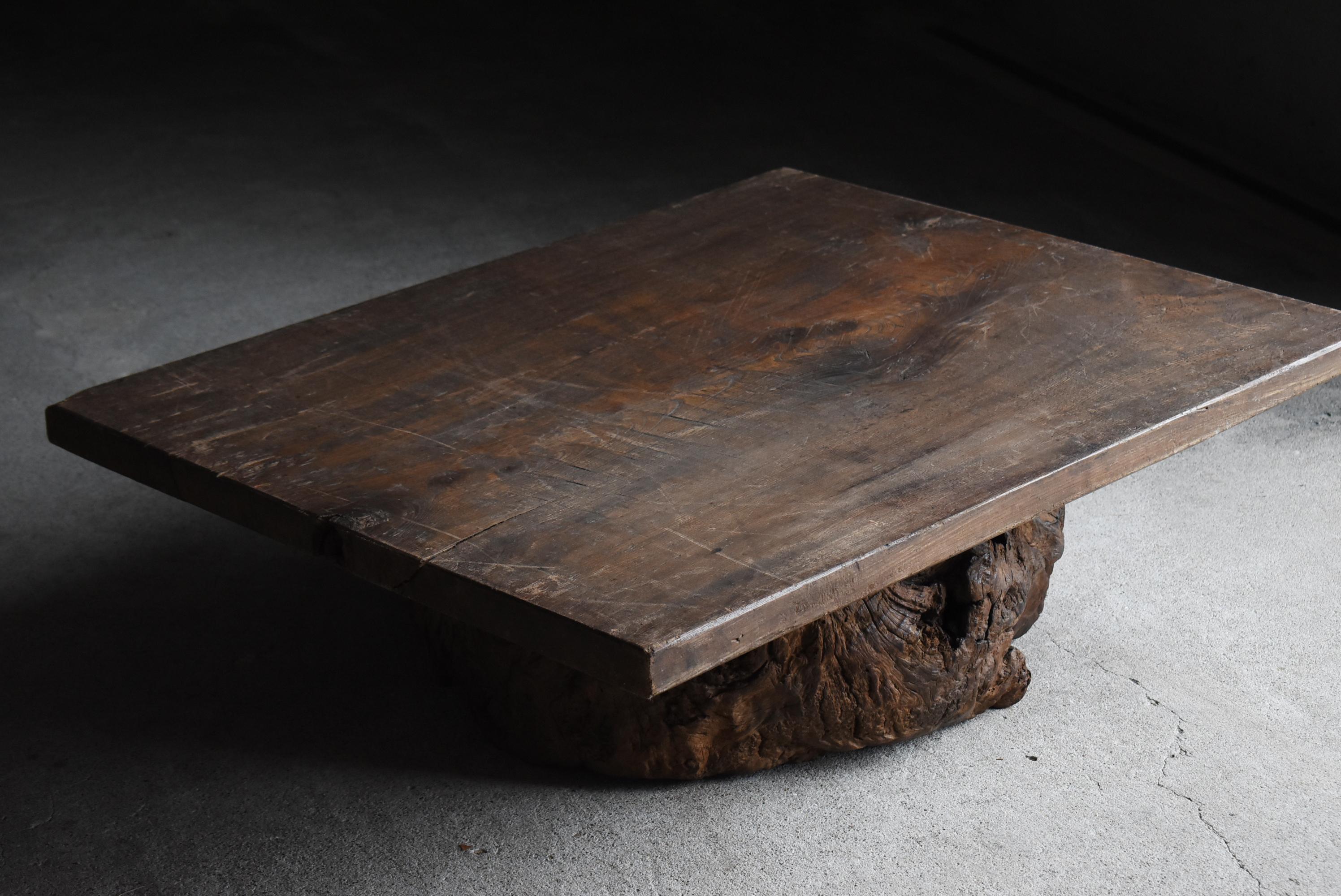 20th Century Japanese Antique Low Table 1860s-1920s / Primitive Sofa Table Wabi Sabi For Sale