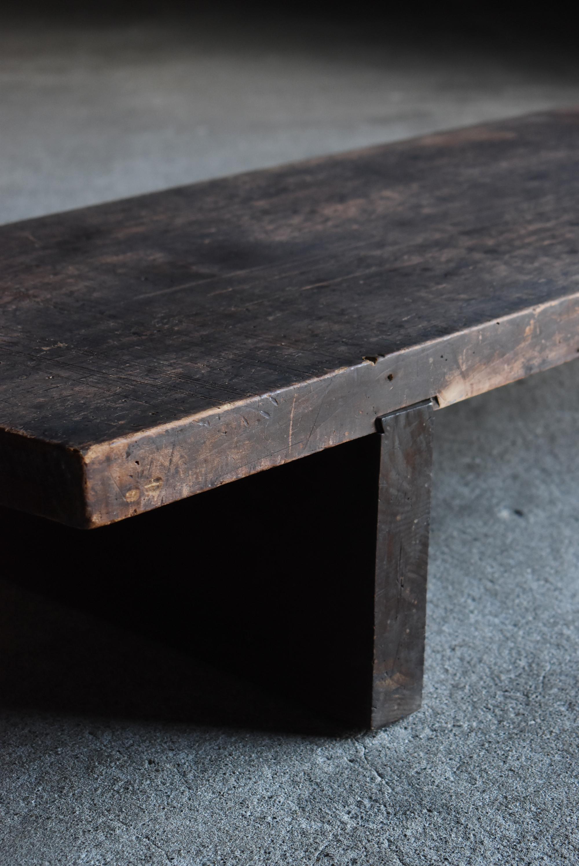 Woodwork Japanese Antique Low Table 1900s-1940s / Sofa Table Side Table Wabisabi For Sale