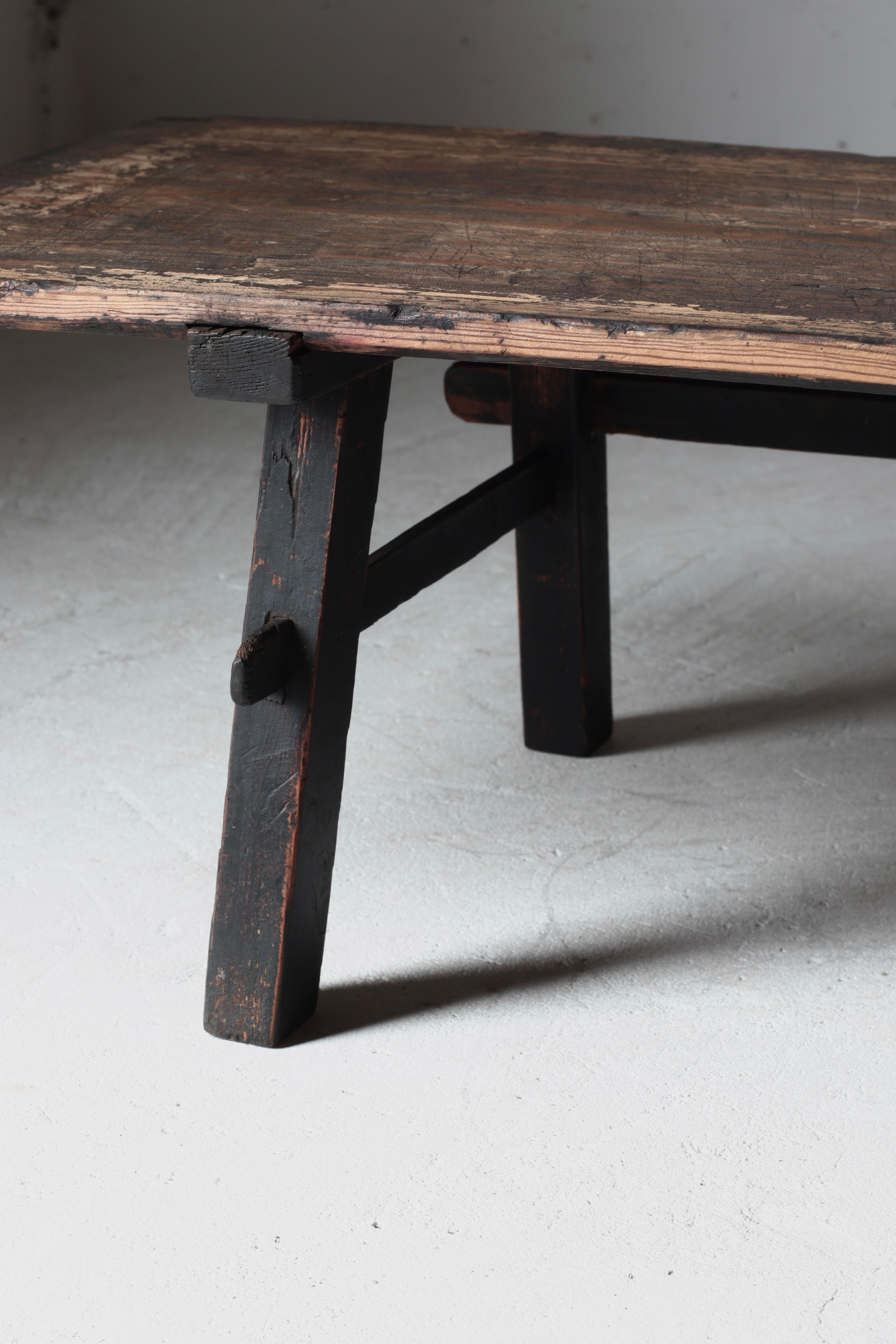 Japanischer antiker niedriger Tisch / Couchtisch / 1868-1912er / Wabi-sabi Mingei im Angebot 7