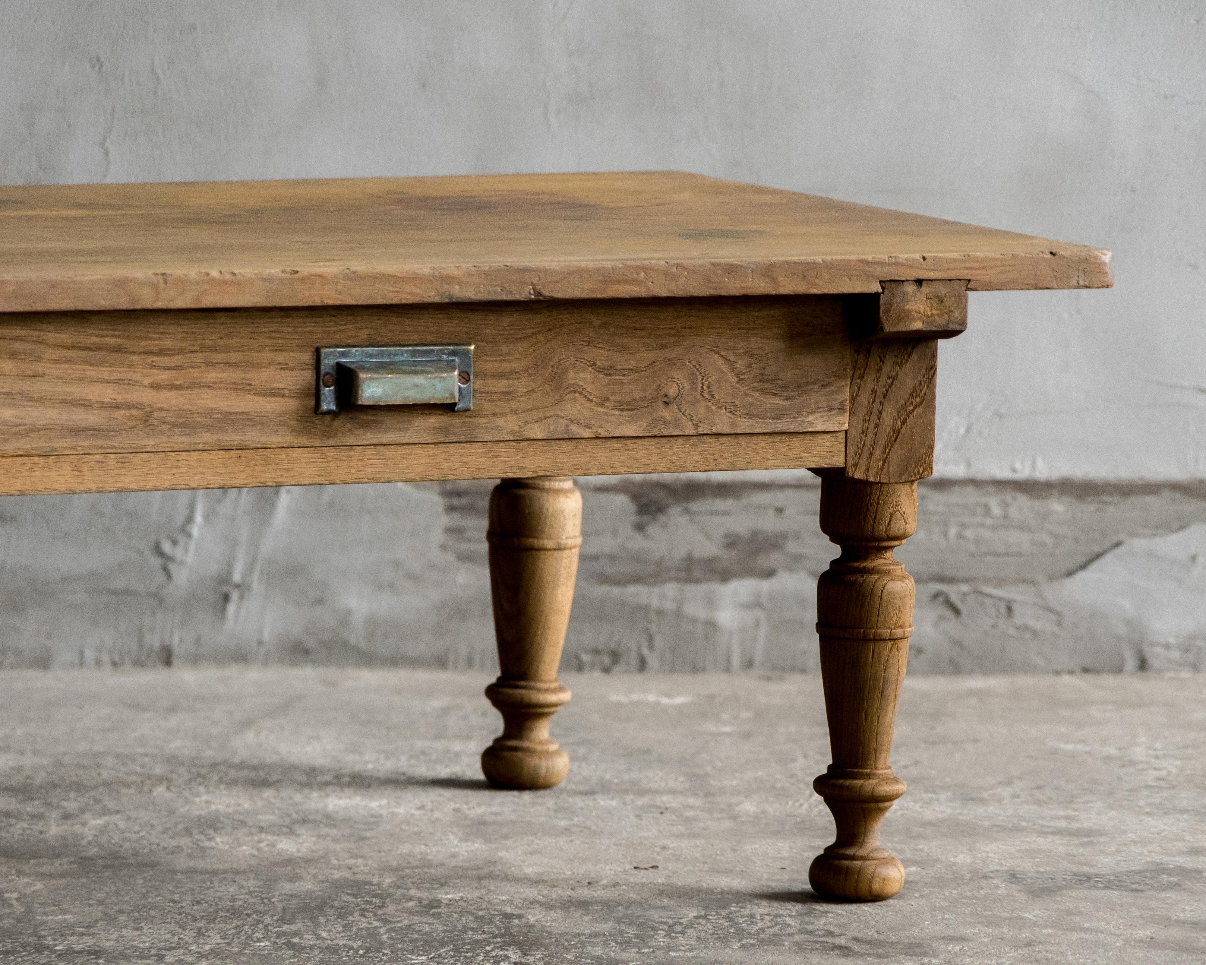 Chestnut Japanese Antique Low Table (Fuzukue), Taisho Era (1912–1926), Wabi Sabi For Sale