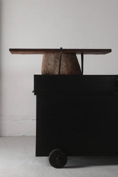 Mesa baja japonesa antigua/Papel japonés pegado/1868-1912s Wabi-sabi Primitivo