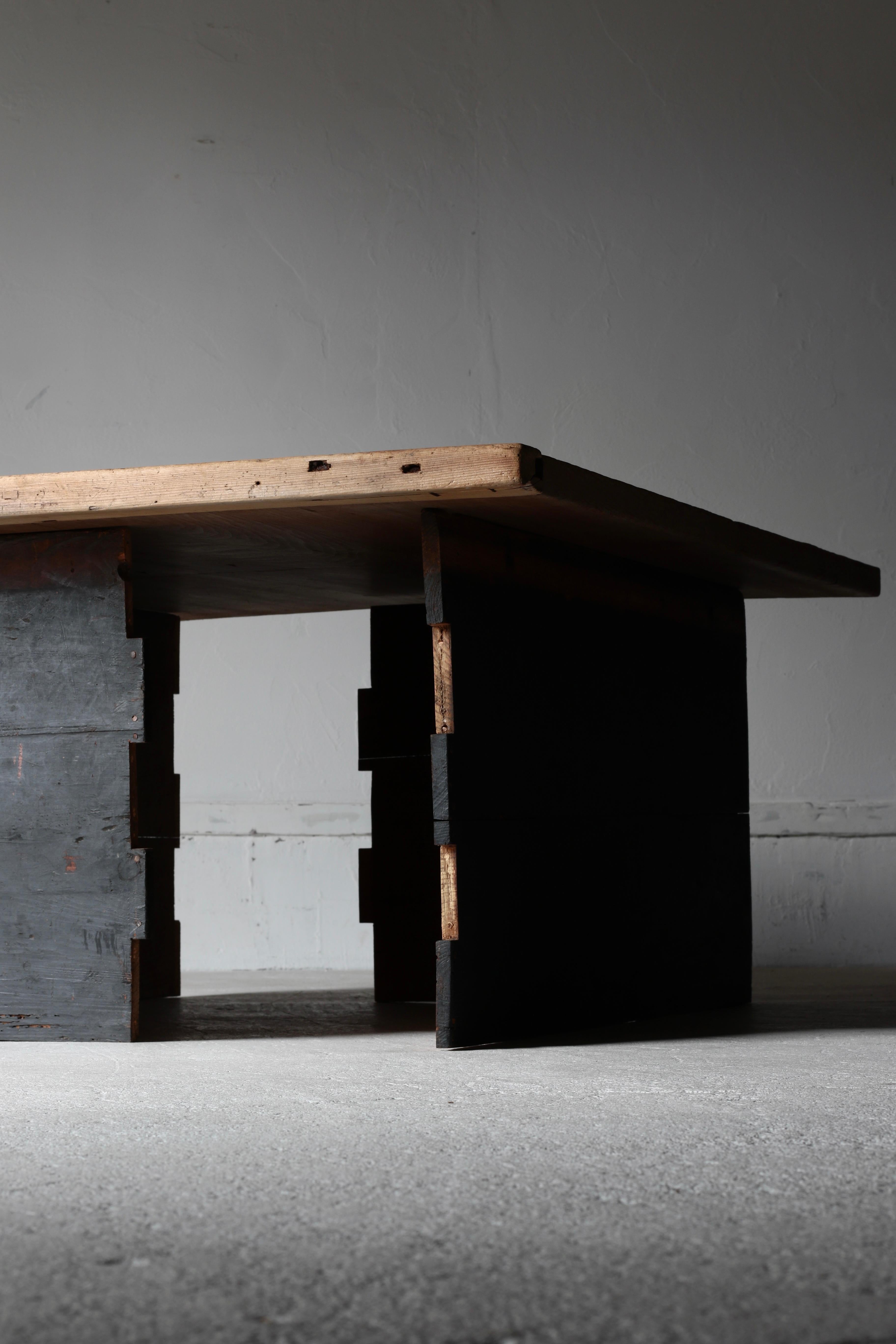 Japanese Antique Low Table / Sofa Table Coffee Table / 1868-1912s Wabi-Sabi For Sale 9