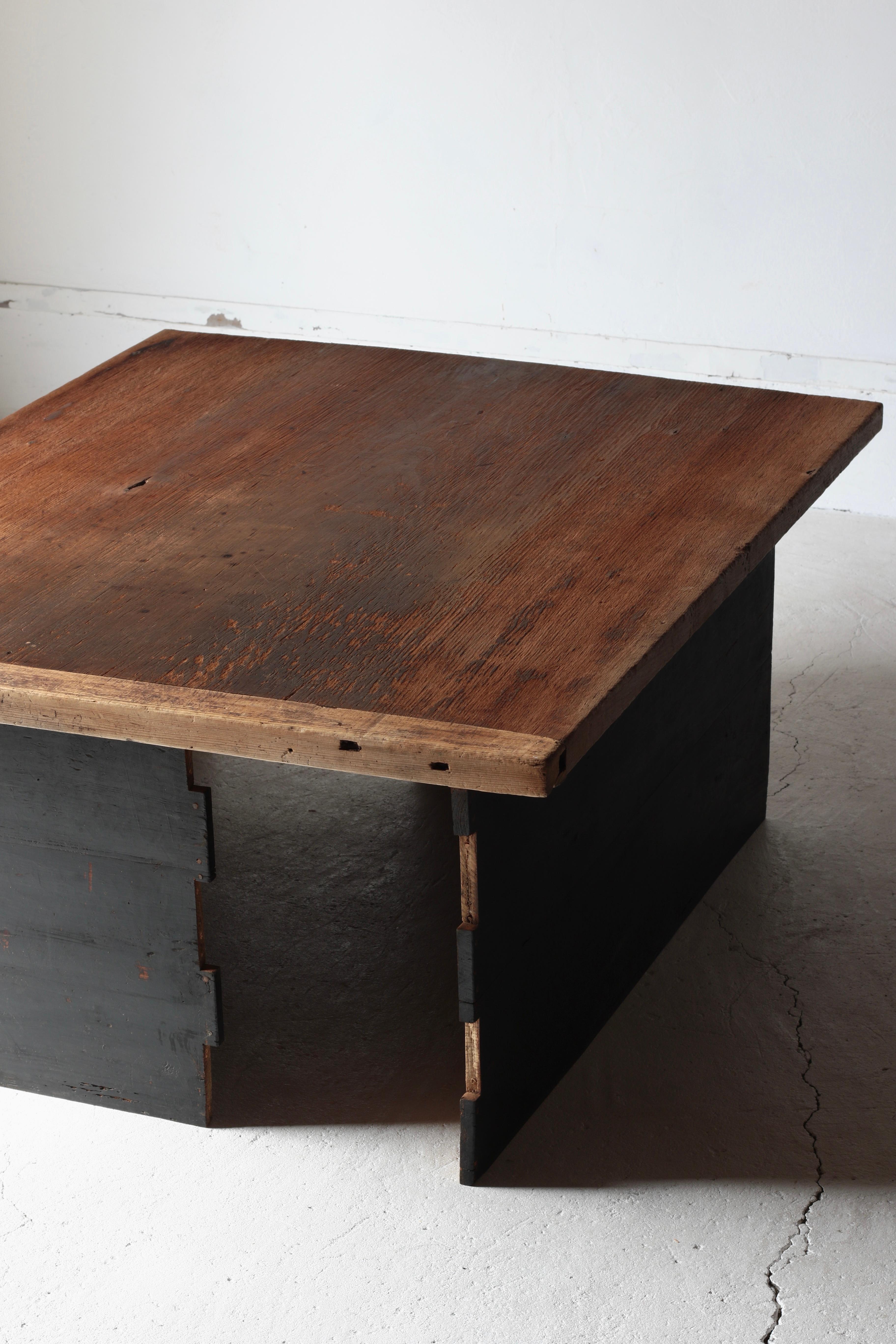 Wood Japanese Antique Low Table / Sofa Table Coffee Table / 1868-1912s Wabi-Sabi For Sale