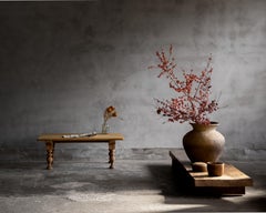 Japanese Antique Low Wooden Table, Taisho Era (1912–1926), Wabi Sabi