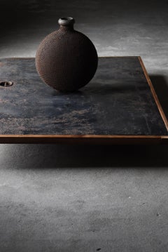 Japanese Antique Massive Iron-Clad Door 1860s-1900s / Low Table Wabisabi