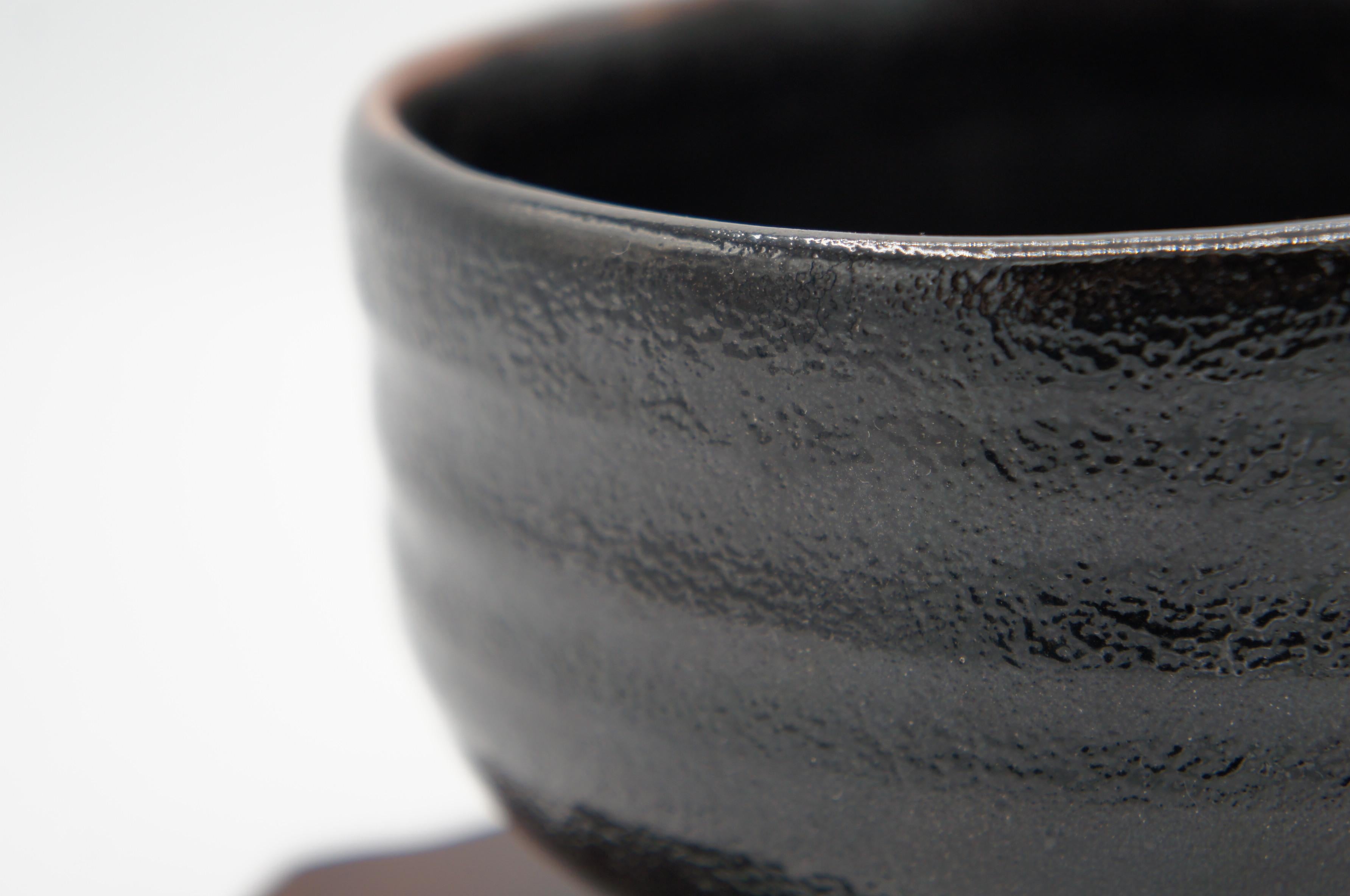20th Century Japanese Antique Matcha Bowl Black for Tea Ceremony 1970s Showa For Sale